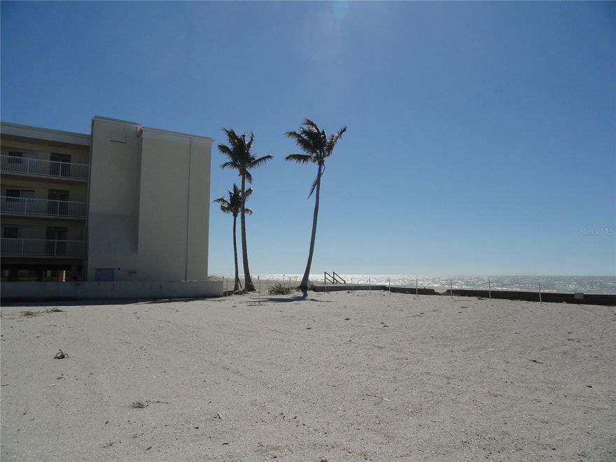 Enjoy Panoramic views of the Gulf and spectacular sunsets once you are in your new building. You can build your dream home or several units as allowed and share the views. Water & sewer is available to be connected once your building is complete. Property is seaward of the Coastal Construction Line (See information attached).