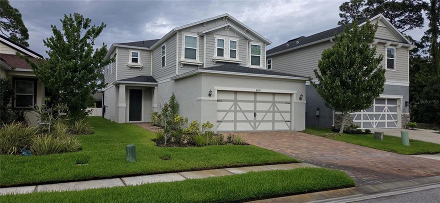 Modern Luxury Meets Coastal Peace of Mind! 
Fall in love with this immaculate, 2-story home boasting nearly 2,300 sq. ft. of beautifully designed living space. Built in 2019 and meticulously maintained, this property offers the perfect blend of privacy, comfort, and modern style.
The Peace of Mind Package:
Location: Situated in a high-and-dry non-flood zone.
Proximity: Just 6 miles from world-class Gulf beaches, shopping, and dining.
Security: Equipped with hurricane shutters for total storm readiness.
Main Level Highlights:
Grand Foyer & Flex Space: Ideal for an executive home office or formal den.
Chef’s Kitchen: 36" white cabinets, Corian countertops, stylish backsplash, stainless steel appliances, and a pantry.
Great Room: Light-filled living space with ceramic tile that opens via sliders to a private lanai overlooking a gorgeous lake.
Upper Level Retreat:
Versatile Loft: Perfect for a media center, playroom, or second family room.
Master Suite: Features an elegant tray ceiling, garden tub, separate shower, and dual vanities.
Guest Wing: Two spacious bedrooms sharing a bathroom with dual vanities.
Minutes from beaches, shopping, and dining, this immaculate home is ready for its next chapter.
This home is in pristine, move-in condition. Don't wait, schedule your private tour today!