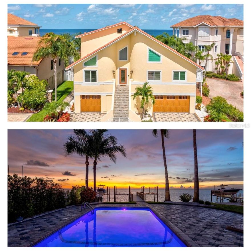 Warning: waking up here may ruin all other views forever.
Welcome to 5101 Westshore Drive, where the Gulf of Mexico is basically your next-door neighbor and sunsets show off nightly. Tucked inside one of South Gulf Harbors’ most sought-after enclaves, this rare direct-waterfront beauty sits high and dry (yes—above the flood zone) and has been completely renovated so you can focus on the important things… like deciding whether today is a boat day or a pool day.
Speaking of boat days—this home is ready. A brand-new dock with a 12,000-lb remote-controlled boat lift, dual jet-ski lift, reinforced seawall, and smart drainage system means your water toys live as comfortably as you do.
Out back, lush landscaping frames a heated and cooled saltwater pool with ambient lighting—perfect for sunset cocktails, weekend entertaining, or “just one more dip” mornings while the Gulf wakes up with you.
Inside, the open-concept layout is bright, breezy, and designed to keep those water views front and center. Plantation shutters, custom tile medallions, and recessed lighting set the tone, while the chef’s kitchen steals the show with elegant cabinetry, Sub-Zero upgrades, modern fixtures, and under-cabinet lighting—because even cooking dinner should come with a view.
The primary suite and guest bedrooms offer peaceful retreats after long days of waterfront fun, paired with spa-inspired baths featuring granite vanities, walk-in tile showers, and Jacuzzi tubs complete with integrated lighting and sound (yes, even bath time is upgraded here).
Practical perks haven’t been forgotten: a dedicated laundry room with granite counters, front-loading washer and dryer on risers, and plenty of storage keeps life running smoothly.
Behind the scenes, every major system has been thoughtfully updated, including central HVAC with UV filtration, dual garage mini-splits, hurricane-rated windows and doors, seamless gutters, a modern electrical panel, and a full smart-home security system—so peace of mind comes standard.
Blending luxury, function, and unforgettable waterfront living, 5101 Westshore Drive isn’t just a home—it’s a lifestyle upgrade. Bring your boat, your flip-flops, and your sunset schedule. The Gulf is waiting.