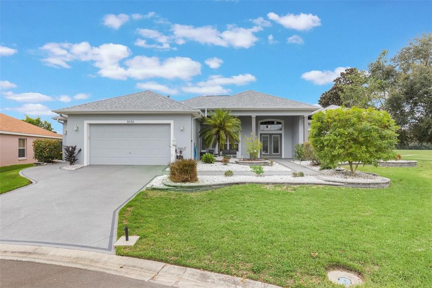 Welcome Home! A beautiful, well-maintained home in the heart of The Villages. 
New roof 2019
New HVAC 2018
New floors 2019
Kitchen 2018
Master bath 2018
Guest cabinets and counter 2018
Guest shower 2025
Outside and inside garage painted 2024
Inside house painted 2024
New French doors 2024
New pool pump 2025
Driveway, porch and patio new in 2022, resealed 2024
Dishwasher 2019
Refrigerator, microwave 2015
Oven 2023
New landscaping 2022