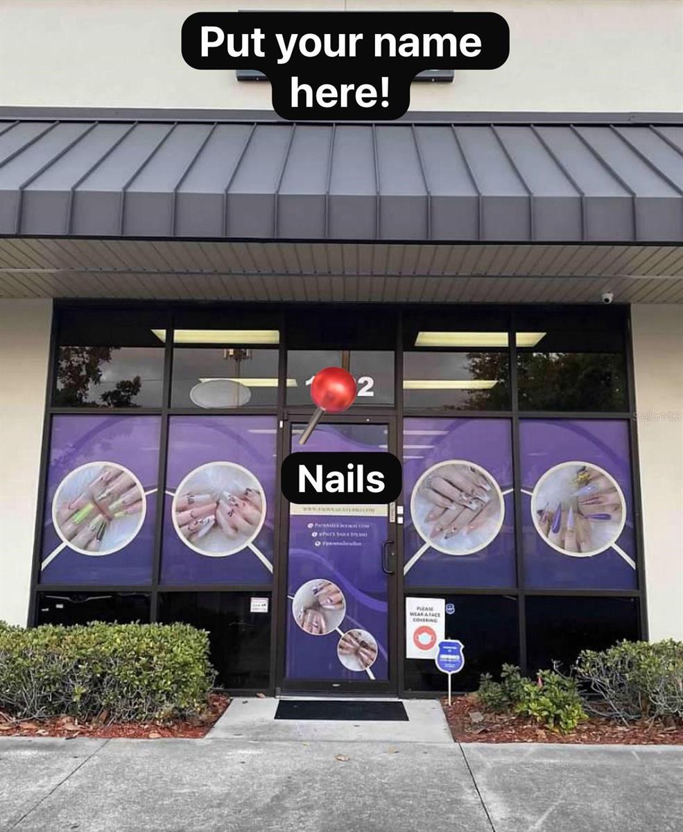 GREAT OPPORTUNITY OF BUSINESS!!! Turnkey NAIL SALON for sale.
Profitable, Solid and Established. Located in a busy plaza (Shopped to boggy creek) in Kissimmee. With a loyal client, high reputation, known for good customer service and a variety of high-quality services such as pedicures, all kinds of nails, eyelashes, chiropody and great opportunity to expand for other services.
This nail salon is ready to turnkey to new owners and continue operating with excellent and an experienced work team.
This salon has 1,220 sqft. full equipment, luxury pedicures chairs, doble elegant sinks,5 nails tables & chairs, reception, waiting area, with excellent conditions, bathroom, and previously leased 3 booths with amazing and responsible staff.
The current owner is available to assist the new owner in the transition process to make it a better start. If you're interested in continuing to grow in the nail industry, in a profitable and established location, this is your OPPORTUNITY!
Great Nails Salon with high visibility on busy NW intersection of Boggy Creek Rd and Fortune Rd. Call us for more details !