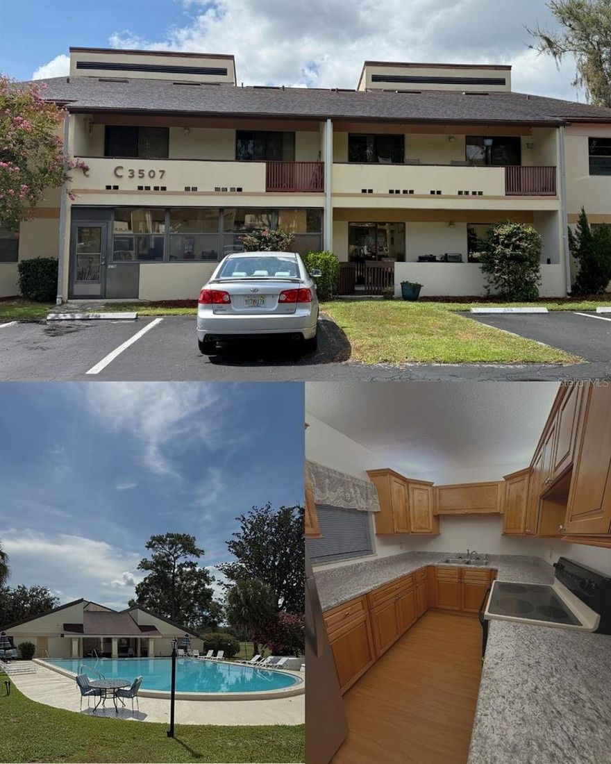 Move-in Ready ground floor 2/2 unit with spectacular views of municipal golf course from large patio. This unit offers open floor plan with split bedroom layout. Freshly painted interior (2025), updated kitchen and primary bath, new electrical panel (2025). All appliances convey including washer/dryer. Community Pool, Clubhouse, & Amenities. Minutes from Beautiful Historic Downtown Ocala, Shopping, Medical, Recreation, Restaurants.