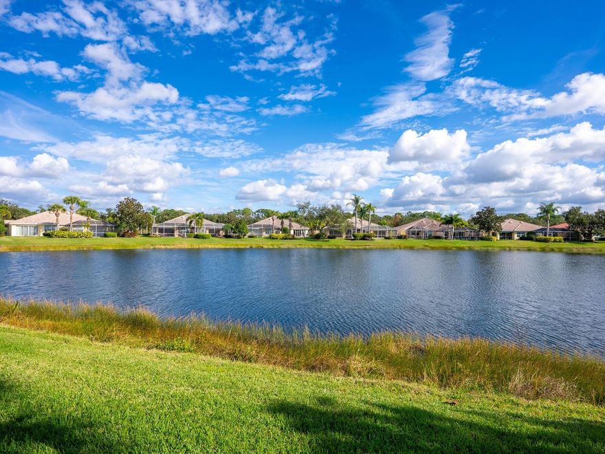 Perfectly positioned on a prime waterfront lot, this exceptional Oakmont model is a true standout. Built by renowned DiVosta, this home showcases superior poured-concrete, steel-reinforced construction, offering lasting quality and peace of mind. A barrel tile roof and paver driveway add to its impressive curb appeal. Inside, you’ll find a thoughtfully designed layout featuring three bedrooms plus a den and three full baths. The spacious primary suite is a private retreat, highlighted by a generous walk-in closet with custom built-ins and a highly sought-after his-and-her bath complete with a garden tub and separate shower. Motorized storm shutters were installed on the lanai in 2021. Located within the gated, master-planned VillageWalk community, residents enjoy resort-style, maintenance-free living with a 24-hour guarded gate. Community amenities are unmatched and include a vibrant waterfront Town Center, state-of-the-art fitness center, lap pool and lagoon pool, six lighted Har-Tru tennis courts, pickleball, basketball, bocce ball, library, café, meeting hall, hair salon, and even an on-site gas station. A full calendar of social events and activities ensures there’s always something to enjoy. Set across more than 500 acres of lush, tropical landscaping with miles of scenic walking trails, VillageWalk offers both tranquility and connection. Conveniently located near A-rated schools, Siesta Key Beach, and the Legacy Trail, this home delivers the perfect blend of luxury, lifestyle, and location.