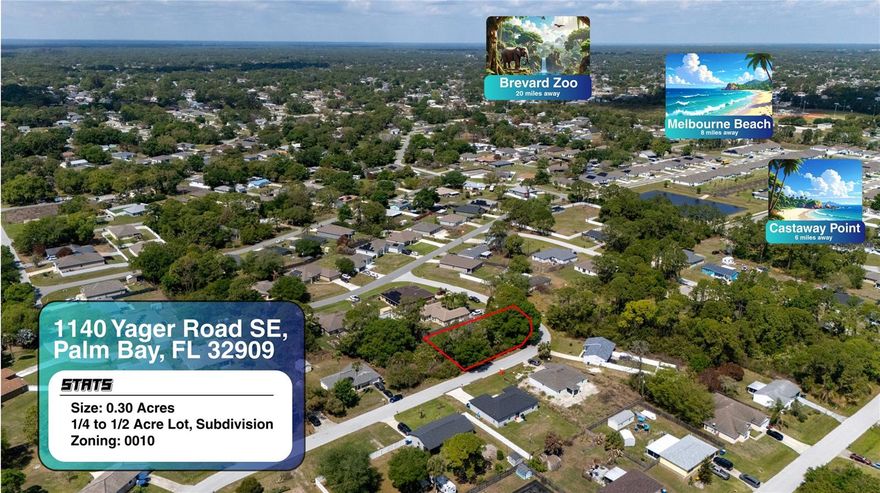.30 Acre Corner Lot | No HOA | Build Your Dream Home | Near Beaches | Palm Bay



 Corner lot
 Cul-de-sac
 No HOA
 Near the beach — your dream home starts HERE.

Build your custom home on this .30-acre corner lot tucked away on a quiet cul-de-sac in the desirable Port Malabar area of Palm Bay. This homesite offers the ideal blend of privacy, flexibility, and long-term value in one of Brevard County’s fastest-growing markets.

With no HOA restrictions, you have the freedom to design the lifestyle you want—whether that’s a modern new build, a spacious backyard retreat, or an investment property.

Enjoy Florida living just approximately 15–20 minutes from the Atlantic Ocean, with easy access to beautiful coastal destinations like Melbourne Beach. Conveniently located near shopping, dining, parks, and major roadways, this lot delivers both tranquility and accessibility.

Whether you’re ready to build now or secure land for future appreciation, this is a rare opportunity to own a prime corner lot in a rapidly expanding area.

Custom Home Site • Investment Opportunity • New Construction Area • Buy & Hold Opportunity • High Growth Market

Palm Bay vacant land • Brevard County lot for sale • buildable land Florida • No HOA land • Corner lot Palm Bay • Custom home site • Near Melbourne FL Real Estate • Florida Land Investment Ask about construction-to-perm financing options and let us help you build your dream home from start to Finish! 



Build Florida Real Estate