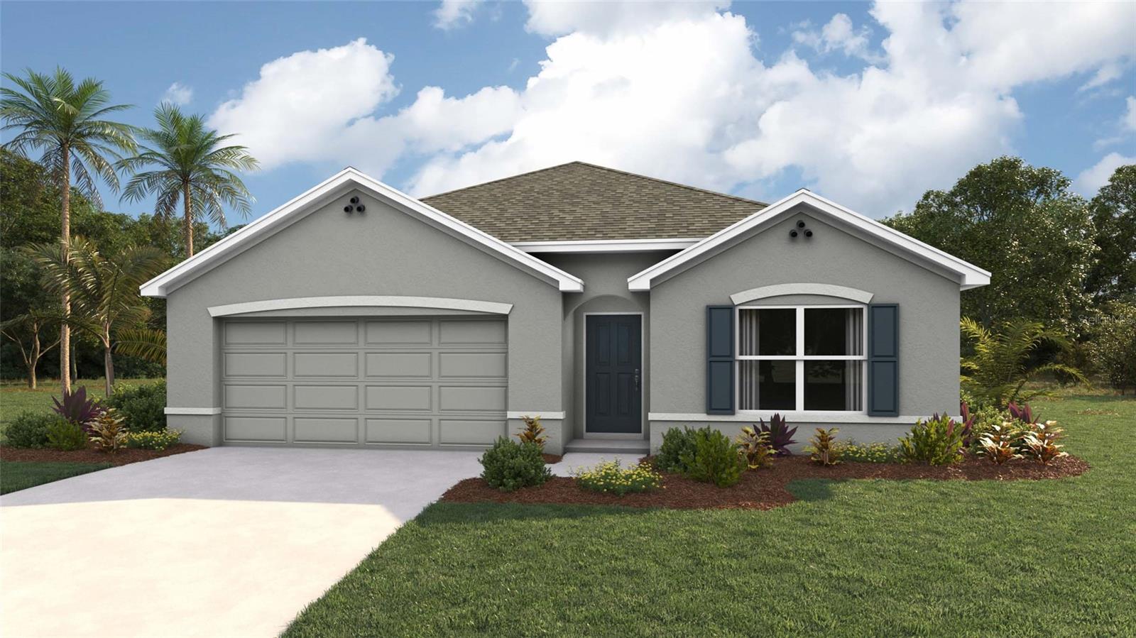 Under Construction. Welcome to a spacious and inviting 4-bedroom, open-concept and all concrete block constructed home where design meets functional elegance. The seamless flow between living areas and the kitchen creates an expansive environment for both daily living and entertaining. The kitchen is a focal point of this home and designed for style and convenience including a stainless-steel range, microwave, built-in dishwasher. Four well-appointed bedrooms and located in the front of the home and nearby a full bathroom. The primary bedroom features an ensuite bathroom, double vanity, and walk-in closet. The laundry room is complete with a washer and dryer hook up. This residence embodies the perfect harmony of openness and privacy. The Cali is complete with a state-of-the-art smart home system. Pictures, photographs, colors, features, and sizes are for illustration purposes only and will vary from the homes as built. Home and community information including pricing, included features, terms, availability and amenities are subject to change and prior sale at any time without notice or obligation. CRC057592.