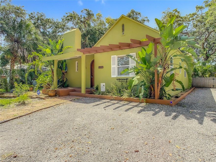 Welcome to your backyard paradise. You must see the inside and outside of this home. This charming one story split floor plan offers three bedrooms, and one bathroom and is located in one of St. Petersburg’s most beautiful and historic neighborhoods, Lakewood Estates Gulf Course Community. You will find not only is the house spacious but it sits on a large lot 11064 SQF, and just a short drive to the historic St. Petersburg, Country Club. The exterior of this home exudes privacy and stability. Upon approaching you will notice the long driveway up to this Spanish style home. This home is enhanced by the mature landscaping and beautiful curb appeal. Enjoy entertaining in the extra large living space with lots of natural lighting and beautiful built in cabinetry along with a wood burning fireplace, alcove with window seats. The living room flows right into your dining area. Which looks out into the large back yard. The kitchen is right off the dining area and is also updated with lots of cabinet space and updated appliances. There are ceiling fans in all the bedrooms which will help keep the home cool during the summer months. But this home does also come with central air and heat. The backyard is ideal for entertaining your friends and family, with mature landscaping, lots of shaded areas, with outdoor lighting all around the home. There is a fenced in backyard with patio area, storage shed with power, and a BBQ pit. Also in your oversized back yard you will find a nice open patio/concrete deck, two wooden decks, and mature oak trees. This home is close to Boyd Hill Nature Preserve, St. Petersburg Country Club golf course, shopping, HWY access, downtown St. Petersburg, beaches, schools, and just a short drive to the Lake Maggiore Park. This rental does NOT include the studio in the back of the home towards the east. You can rent this area for an additional $300 a month. It can be used for work space, art studio. music room the options are many. We do allow pets with NO pet rent. This home is tenant occupied until 1/31/2025. Please DO NOT DISTURB THE TENANTS.