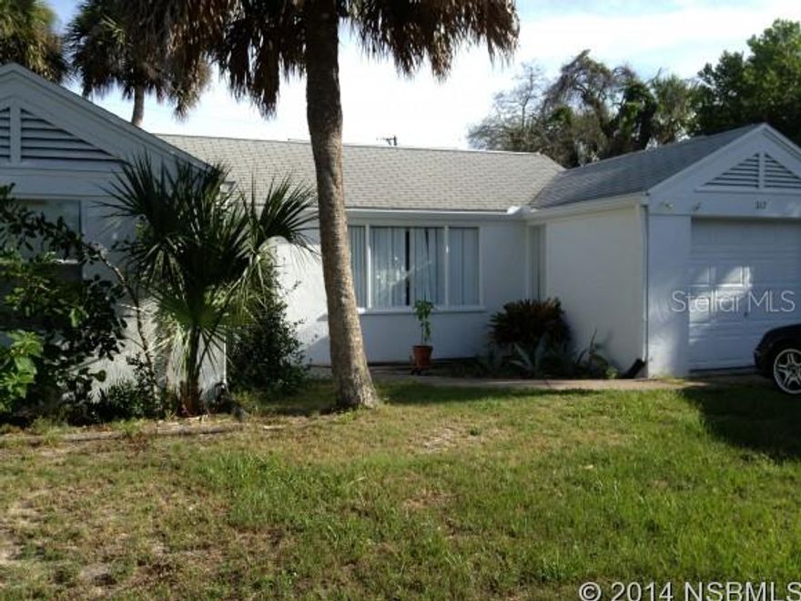 Just steps to the Atlantic Ocean own your own  Beach House on a 100 foot parcel of New Smyrna Beach property.  Enjoy privacy and the ocean breezes in your backyard 18 foot screened porch.  Large bedrooms and kitchen. Make this your beachside get away, rental or first home. ;Water: City