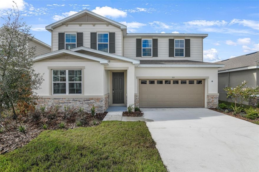 **Take advantage of special financing + Flex Funds on quick move-in homes**Discover the exceptional Ammolite 2-story home. Included features: a very spacious, inviting foyer, guest living suite with private living room pre-plumbed for a wet bar. great room open to large kitchen island and large covered patio, great for entertaining.  Beautiful kitchen 42" white cabinets, quartz countertops, stainless steel appliances, a welcoming kitchen island, chrome fixtures, and a conveniently located butler's pantry. 8" sliding glass doors leading to a spacious covered patio.  The luxurious primary suite upstairs with large walk-in closet, a private bath with double sinks, and a shower with a glass enclosure. The loft at the top of the staircase offers secondary entertainment space, separate laundry room upstairs. The home boasts light taupe/ gray plank tile floor throughout common areas and taupe colored premium carpet in the bedrooms. Tour today! 1x capital contribution fee of $850. **Options may vary by community, so see your sales associate for details. These offers are available for select homes on a first-come, first-served basis.