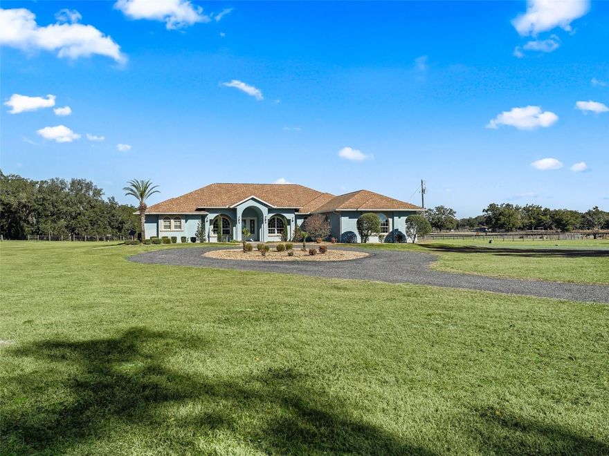 Gorgeous custom build 3 bedroom plus office house on 15 acres with an additional adjoining 15 acres with a house & barn available as well. This 15 acre property is less than 10 mins to the HITS show grounds & 20 mins to the World Equestrian Center! The elegantly appointed 3 bedroom/ 3 full bath plus office house has many high end upgrades throughout & is accessed through a gated entry. The gourmet kitchen boasts stone counter tops, double ovens, wine frig, 6-burner gas cook top, large island & huge walk-in pantry. The primary bedroom is over- sized with sitting area & direct access to the covered patio. The en-suite 5- piece primary bathroom has a generous walk-in shower & the adjoining walk-in closet is oversized with built-in shelving & a large island w/ cabinets. The additional 3 bedrooms & office are generously sized & the house has 36” wide interior doors. The property is fully fenced w/ 2 large horse paddocks w/ shelter & water. The large detached shop/garage has water & electric. Additionally, the property boasts a propane generator, 500 gallon propane tank, tankless propane water heaters & an exterior camera system.