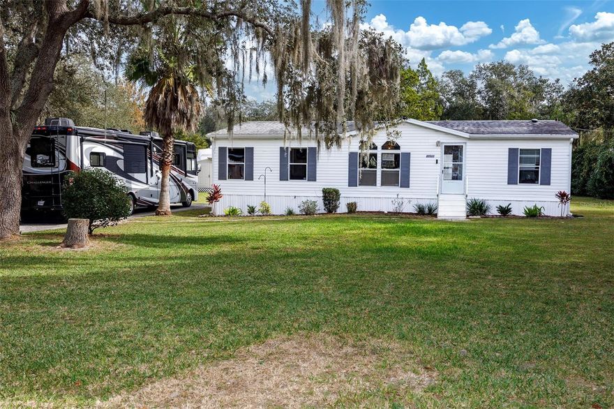 Now is your chance to own this adorable 3 bedroom with 2 bathroom manufactured home. Built in 1996 with 1242 square feet. It sits on a partially fenced .29 acre lot that you own. No HOA or lot rent. New AC 2023 and all the walls have fresh paint in 2023. The home has been updated over the past couple of years to include newer vinyl floors throughout, new instant water heater, new gutters, newer water treatment system, overhang above the back door, a new cover over the shed and a new water treatment system. The kitchen includes a newer oven, dishwasher, microwave, washer and dryer stays with the home. The guest bathroom was completely updated with a new vanity, bathtub and new toilet. The home has been landscaped and has an asphalt driveway. There is plenty of room for all your toys or even an RV. The home is centrally located and close to shopping and major highways. Do not wait to see for yourself what this home has to offer. Call for more details and Your Private showing. All information recorded in the MLS is intended to be accurate however, it should be independently verified by buyer and their agent.