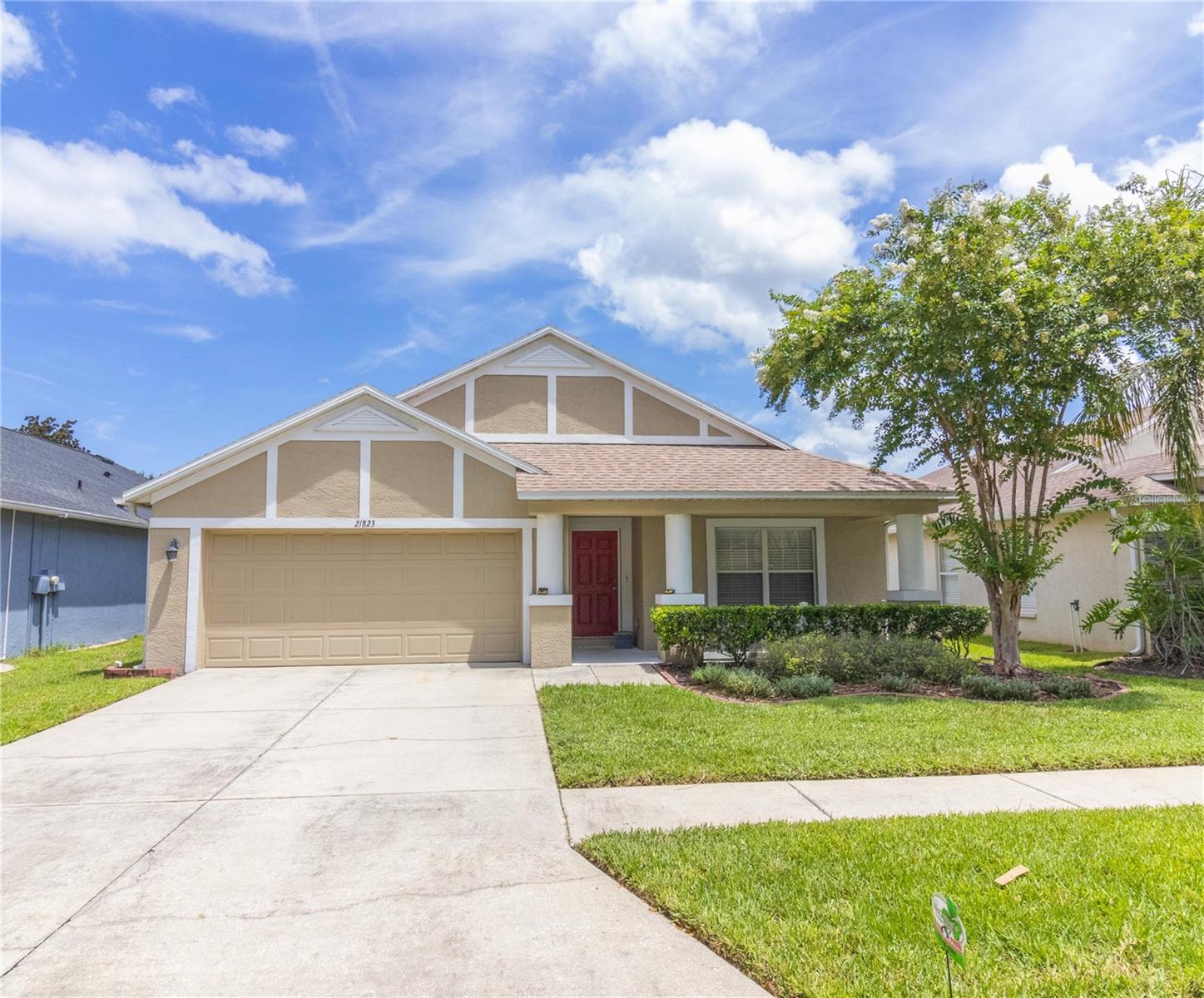 Dazzling 5 Bedroom Single Story Home nestled on a pristine pond front lot on a quiet oak canopy circle in award winning Wilderness Lake Preserve. A 2100 Sq Ft home with 5 bedrooms that happens to be single story is a very rare opportunity. At the heart of this wonderful home is its spectacular kitchen which features upgraded new stainless steel appliances, glistening quartz countertops, epic penninsula breakfast bar comfortably seats 7 and bridges into an open concept living room perfect for entertaining or everyday dining, center island, abundant cabinetry window seat and dining nook. A spacious living room with inspirational pond views opens up to a screened and covered lanai. Enchanting curb appeal with a lush landscape and a neighborly covered front porch. Great outdoor living with a large brick paver patio and a fully fenced backyard overlook beautiful pond views. Deluxe “Beachwalk” stranded bamboo engineered plank flooring with “aquaguard’ throughout the entire home. Whole house water softener. The owners suite is a tranquil oasis with pond views and glass slider access to the lanai, reading nook and includes a full ensuite complete with huge walk-in closet, separate water closet, dual upgraded vanities, garden tub and separate walk-in shower. The fifth bedroom makes a great office with elegant glass paneled French doors, front yard views and room for multiple work stations. The formal living room is a perfect place for joyous gatherings and could also be used as an expansive formal dining room. All of the bedrooms are spacious. The guest bathroom features a new and stylish vanity and a shower-tub combo. New water heater, new air conditioner, new and stylish "Tempered Gray" interior paint and upgraded lighting throughout. All of this plus Wilderness Lake Preserve's extensive and impressive amenities including an epic lake front recreation complex stylized after Walt Disney’s “Fort Wilderness”, multiple fishing docks with boats provided, world-class fitness center overlooking lake, lagoon and heated lap pools, outdoor spa, saunas, movie theater, tennis, basketball and sand-volleyball courts, multiple parks and playgrounds, planned events, nature center, party room, business center, wifi and summer camp-like programs. This amazing home is an ultra rare opportunity that will surely inspire multiple offers.