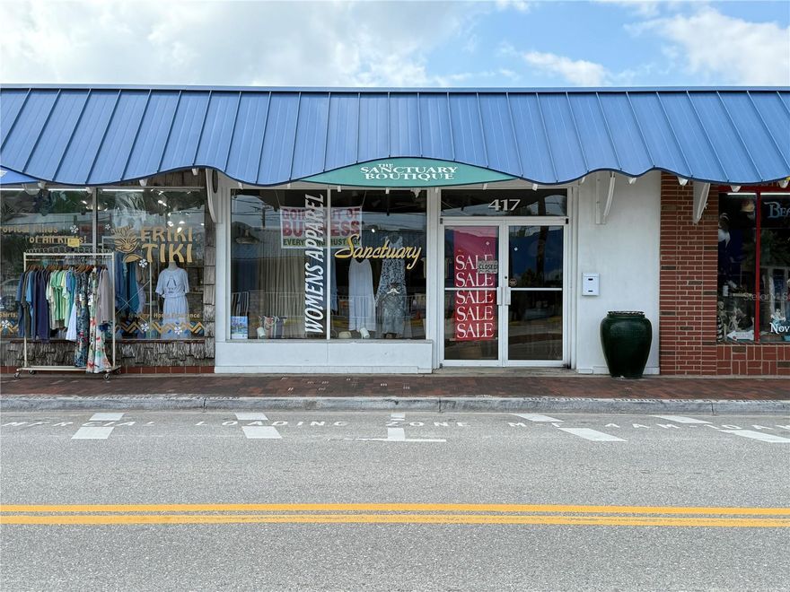 Prime retail opportunity in the heart of New Smyrna Beach’s vibrant beachside district! 1/2 block to the ocean. This high-visibility storefront on Flagler Avenue offers exceptional exposure with steady foot traffic year-round to locals and visitors alike. Featuring an open layout ready to accommodate a wide variety of business concepts, this property is just steps away to popular restaurants, boutiques, and the beach. Ample street parking and strong pedestrian appeal make this a sought-after location for retail, gallery, or specialty shop. Here is your chance to secure a spot on one of Florida’s most iconic coastal avenues.