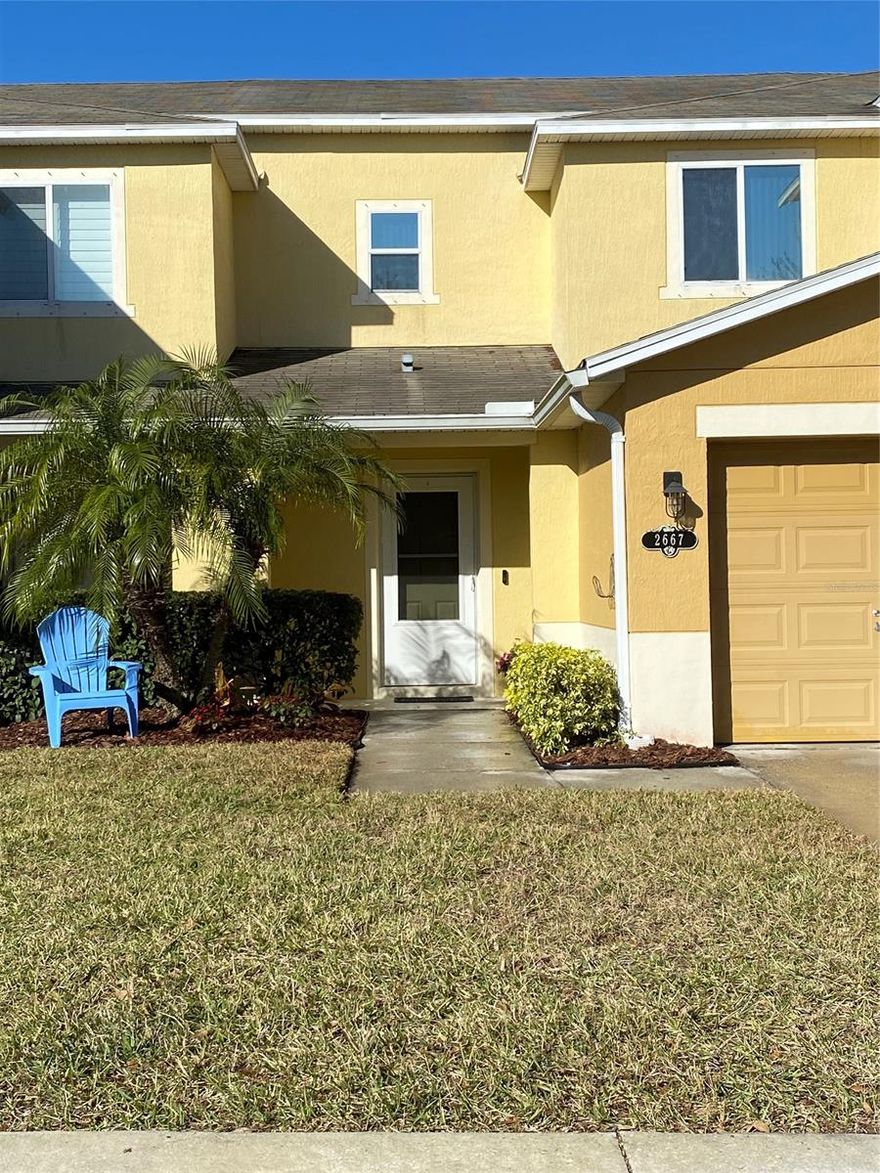 Don't miss out on this waterfront 2 bedroom home, located on a very quiet cul-de-sac with ample street parking. Let the HOA handle the yard work, while enjoying the pool and walking paths. Relax in the serenity of your screened in porch while watching the birds on the pond. The screened porch has pretty Sunbrella curtains and a white vinyl fence for privacy.  Notice the fully finished and painted garage with automatic garage door opener. Brand new ac system installed in 2020 with blue light filtration. The landscaping was just freshened up and there is a reclaimed water sprinkler system, also all new porch lights. Also included with this home are storm shutters that are very easy to install.  As you walk into the front entry, you immediately see the water view, which is also seen from the spacious primary suite upstairs. The open living area has loads of natural light with a spacious gourmet kitchen that has a large pantry with plenty of storage.  Elevated bar in the kitchen is really nice for those early morning breakfasts. Talk about location, location!? You are less than 15 minutes to the beautiful beaches in New Smyrna Beach, plus all the amazing restaurants and boutique shops on Flagler Avenue and Canal Street. Also, seamless access to I95 and I4, and easily go the back way to Pt. Orange. This home at this price will not last. Ii is easy to see, just call for an appointment...NEW SMYRNA BEACH LIVING AT ITS FINEST!!! ;Water: City