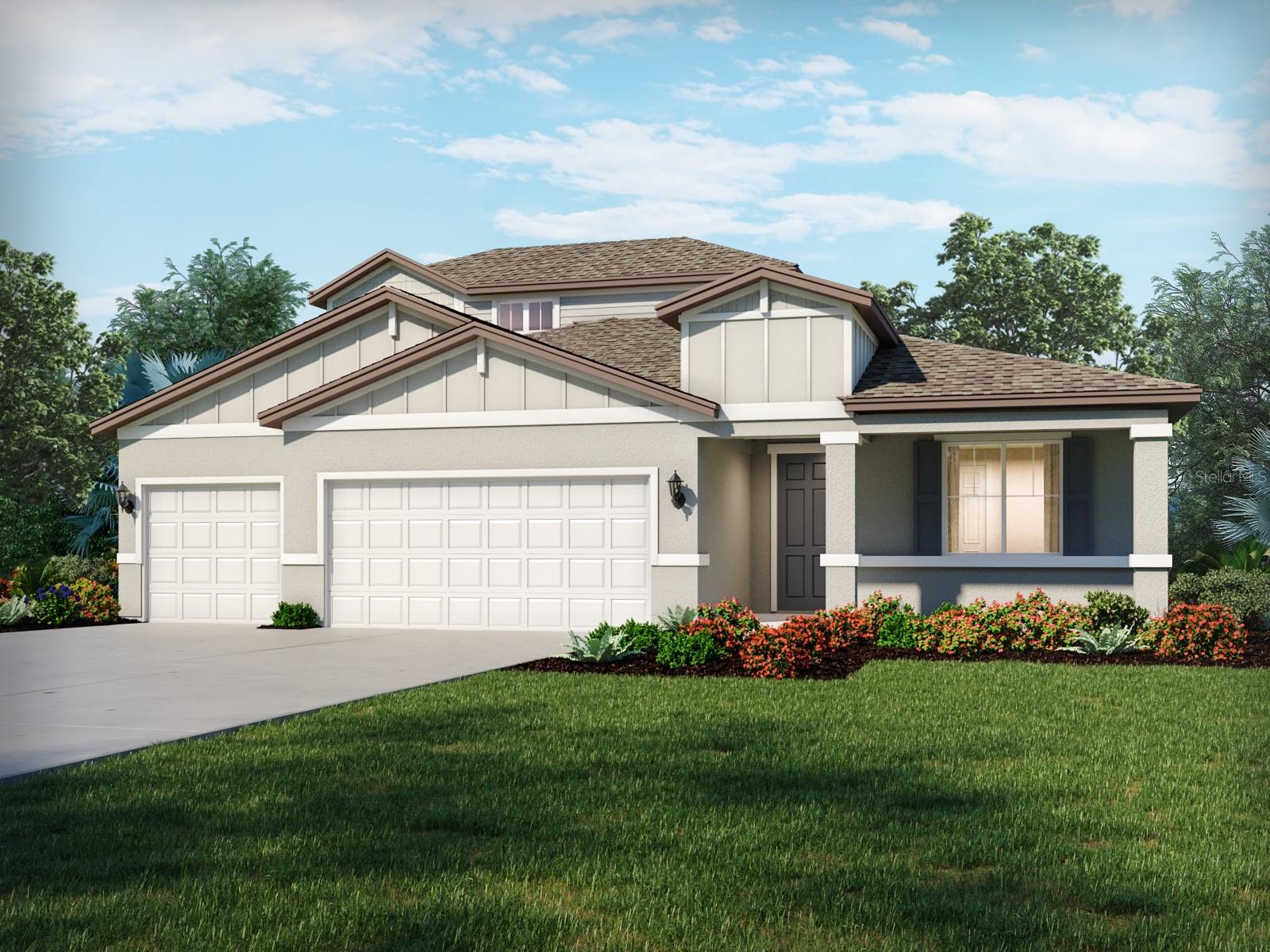 Under Construction. Brand new, energy-efficient home available by Oct 2025! Use the Paloma's first-floor flex space as a formal dining room for hosting family gatherings. A versatile upstairs game room ensures everyone has a place to work, play and relax. The spacious, open kitchen overlooks the great room and covered lanai The Oakfield Trails Signature Series offers single-family homes with open-concept floorplans in Parrish, FL. Convenient to several major highways, this community is ideal for those who commute to Lakeland, Tampa and Orlando. Residents will enjoy amazing amenities that include a resort-style pool, clubhouse, fitness center, pickleball courts, playground and trails in a beautiful "old Florida" setting. Each of our homes is built with innovative, energy-efficient features designed to help you enjoy more savings, better health, real comfort and peace of mind.