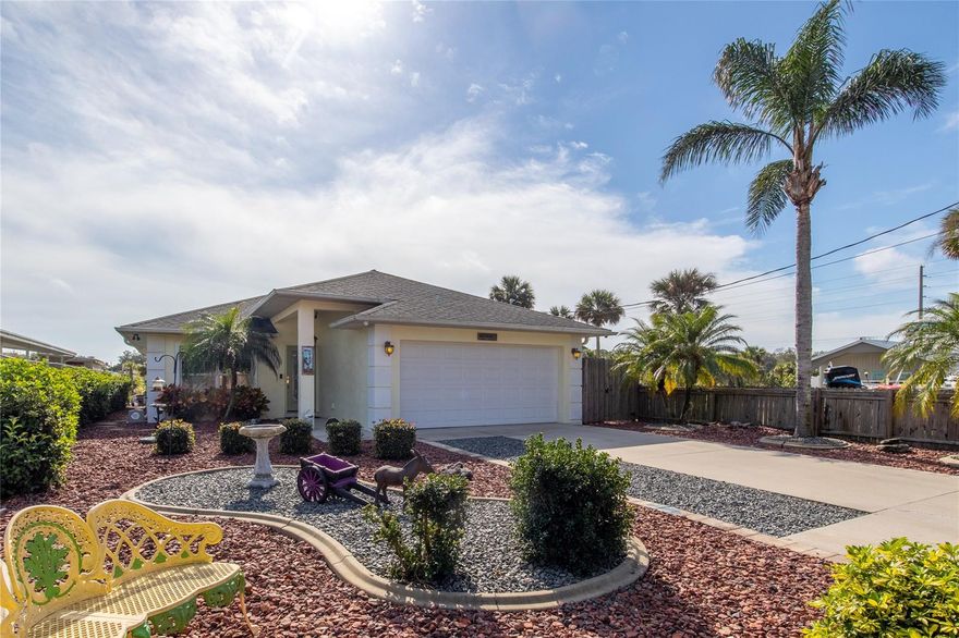 Enjoy the Manatees and Wildlife from the comforts of your own dock. Come see this amazing, waterfront home in Oak Hill as it will not last long. This home has everything you need for River Life and more. Built in 2007 on a wide canal just minutes from the 
Indian River, step off your 10,000 pound boat lift, dock and patio into a main house 3 Bedroom/2 Bath with vaulted ceilings.
Many custom features such as stone fireplace, open kitchen with stainless appliances, Corian countertops and
a beautiful custom backsplash. Large bedrooms with ceiling fans, double sink and a large walk-in closet. The large
screened porch has amazing waterfront views as well as another large outdoor deck ready for sun and entertaining.
Stay prepared with a built-in whole house propane generator. New Air conditioner and new electric are just some of
the more recent improvements. Great landscaping and cute walkways lead you around the home leading you to the amazing
waterfront. If that were not enough, this home also has a large 1/1 In-Law suite for your family, guests or rental income! ;Water: City