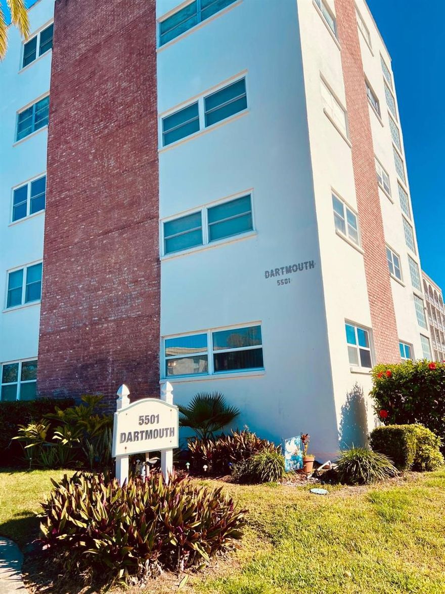 This beautifully updated second-floor condo truly has it all. Completely remodeled in 2018, the home features modern upgrades throughout and is located in the highly desirable Dartmouth Building, offering easy access in and out of the 5 towns, elevator access, heated pool access, and covered carport parking (#63).The condo boasts a spacious, light-filled living and dining area, ample closet space, updated plumbing, and a modern AC system equipped with a UV air purification system. Upgrades include granite countertops extending to the windowsills, triple-pane tinted windows for energy efficiency, and soundproof walls for added comfort and peace of mind during storms. Additional features include custom dust-repellent blinds, a new dishwasher (2025), an updated electrical system, ceiling fans, and a water softener.The primary bedroom offers custom built-in drawers and a generous walk-in custom closet, while the second bedroom is conveniently located across from a half bath. Additional highlights include excellent storage, designated covered parking, and access to a vibrant 55+ community featuring five pools, two clubhouses, tennis courts, shuffleboard courts, and a fitness center.Ideally located near the VA Hospital, beaches, and shopping, this highly desirable condo is small pet-friendly. A washer and dryer can easily be added to the unit, with the laundry room just steps away on the same floor. An assumable mortgage with a 5.25% interest rate is available for qualified buyers.