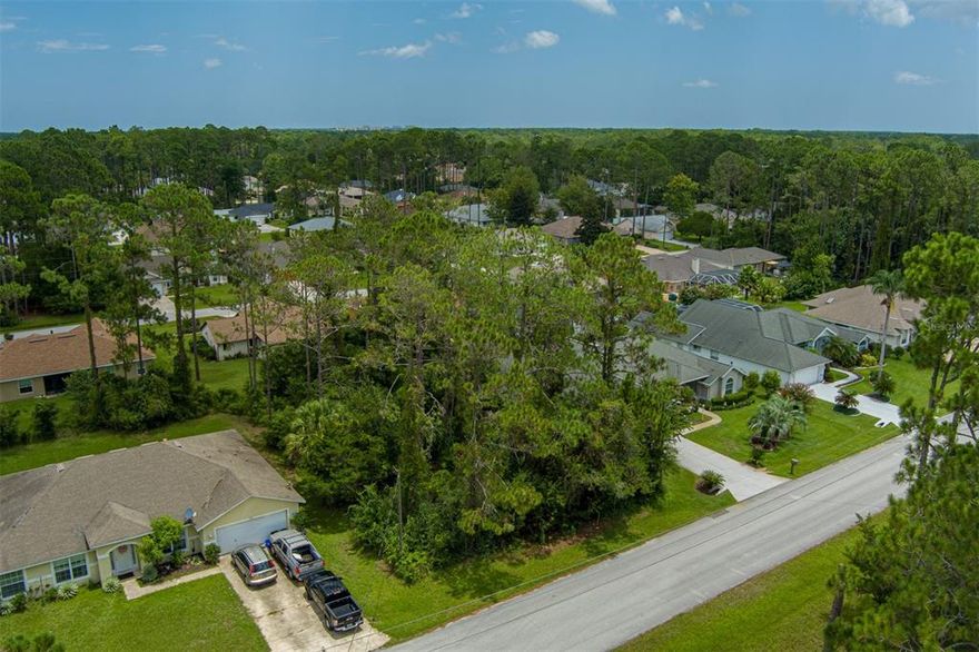 Build your dream home on this lot in the heart of Palm Coast. A short drive to Flagler Beach, St. Augustine and Daytona Beach. Palm Coast offers an array of amenities including golf, tennis, fishing and endless miles of trails in Palm Coast. No time limit on your home construction and chose any builder you would like. A close proximity to the new Advent Hospital, great schools and a short drive to I95 and U.S Hwy 1.