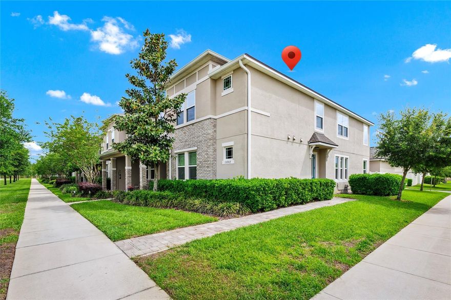 Welcome to your future home, a harmonious blend of luxury, comfort, and convenience nestled within the vibrant community of Hawksmoor, located in Winter Garden, FL. This impeccably designed 3-bedroom plus loft, 2.5-bathroom townhome offers unparalleled living, featuring upgrades and amenities that redefine modern living. As you step inside, you're greeted with ambiance of spaciousness and style. The foyer leads seamlessly into a dining room and a generous size family/living room, adorned with 20' ceilings. The large outdoor courtyard is perfect for entertaining or unwinding in tranquility. Designed for both functionality and elegance, the chef's kitchen boasts premium features including granite countertops, upgraded cabinetry, stainless steel appliances, and a convenient walk-in pantry. The meticulous attention to detail extends throughout the home, with tile flooring in the first floor, carpet in the bedrooms, and tile in the bathrooms and laundry room. The first-floor master suite is a haven of relaxation, offering a walk-in closet and an en-suite bathroom with upscale finishes. Upstairs, two additional bedrooms, a full bath, and a versatile loft space provide ample room for family living or personal retreat. This end unit townhome offers privacy and tranquility. Beyond the home's exquisite interior, enjoy the convenience of a two-car garage, providing ample storage space for your vehicles and belongings. The community offers an array of amenities designed to enhance your lifestyle, including a resort-style swimming pool, clubhouse, shaded playgrounds, walking trails, and a fully-equipped gym. Conveniently located within Winter Garden's popular Horizon West area, you're just minutes away from downtown attractions, world-class theme parks, and a plethora of shopping and dining options. Easy access to major highways ensures seamless commutes to work and leisure destinations alike. Don't miss the opportunity to make this meticulously crafted townhome your own.