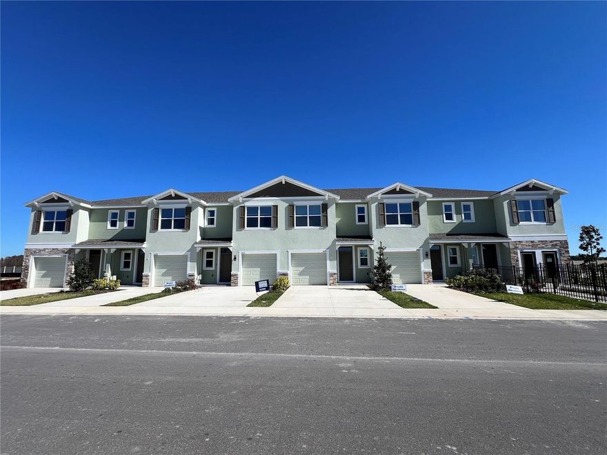 Welcome to this brand-new 3-bedroom, 2.5-bath townhome located in the desirable Two Rivers community of Wesley Chapel. This thoughtfully designed home features luxury vinyl plank flooring throughout the first floor, plush carpet upstairs, and high ceilings that create a bright, open feel. The modern kitchen showcases white quartz countertops, stainless steel appliances, and stylish white and gray wood cabinetry, perfect for both everyday living and entertaining. All bedrooms are generously sized, and the home includes a full-size washer and dryer for added convenience. Upstairs, both the hall bath and primary bath offer dual vanities, while the primary suite boasts a walk-in shower and walk-in closet completes this beautiful townhome—don’t miss the opportunity to be the first to live in this stunning new home in a growing, sought-after community.  The 1-car garage has an extended parking pad in front.  Close to shopping (including Wiregrass and Outlet Mall), interstates and hospitals.  Schedule your private appointment now!! Lease must start within 2 weeks of application approval. Application fee is $100 per adult - non refundable. Anyone 18 or older residing in the residence must apply. Thorough credit and background checks will be done. Net income (income AFTER taxes) must be a minimum of 3x the rent - verification necessary. No evictions in the last 5 years. Renters insurance - contents and liability - is required.