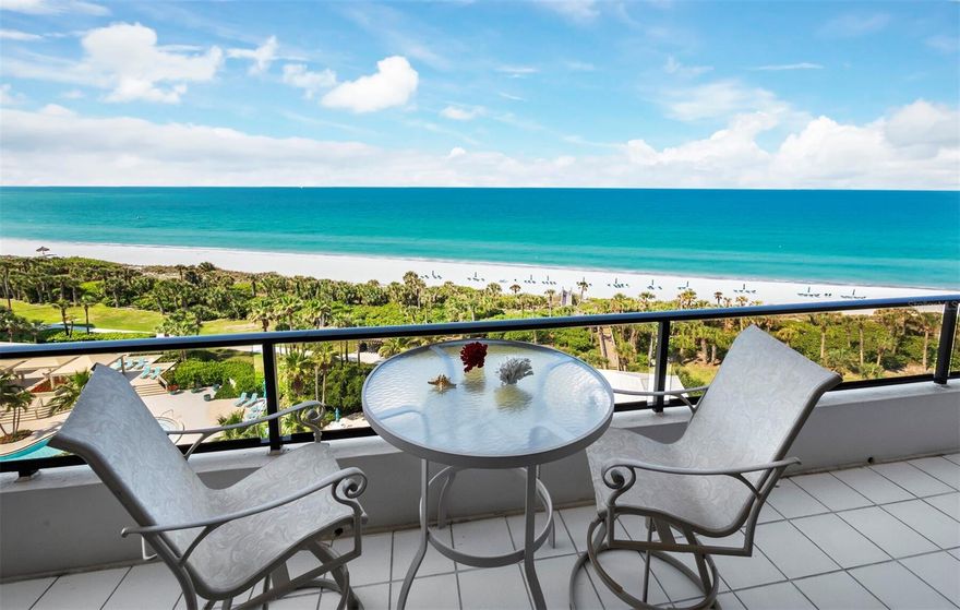 Direct Beachfront Views from virtually all the rooms in this 3115 sq ft. condo in the Sanctuary III 8 th floor. 4 Bedroom 3.5 Bathrooms with 2 car Garage Parking right by the updated elevators- which is an prime location. Most Furniture is included in the price.  Double doors, Open floor plan, spacious family room with floor to ceiling glass sliding doors which wraps around to see the Ocean.  Built in wet bar with a sink and refrigerator. Gourmet Style Kitchen with Granite countertops, Island, Stainless Steel Appliances, Tile Backsplash. Double (2) Master Bedrooms with ensuite bathrooms, with Walk in closets."NEW ROOF WILL BE INSTALLED SOON" Newer 2 Air Conditioners.  Recent updates to Building III include an elegantly updated two-story entry lobby, the second-floor recreation room with adjoining new kitchen. 2 Under building garage parking spaces and an individual air-conditioned storage locker. The Sanctuary located behind the gates of the Longboat Key Club, is situated on 18 acres nestled between the Longboat Key Club golf course and 1200 feet of Gulf of Mexico beachfront. Amenities include Cable and Internet, and Water.  tennis courts, an Olympic sized heated pool, wading pool, whirlpool, with extensive pool decks, shady gazebos, and a new fire pit with sofas, outdoor grills, and a winding trail encompassing the entire perimeter of the complex. A separate two-story clubhouse contains a large entertaining room with catering facilities, a state-of-the art fitness complex on the second floor with bathrooms showers and saunas.  Onsite management and gated security. Membership in the Longboat Key Club is available where you can enjoy 45 holes of golf and 20 tennis courts along with six restaurants and other club offerings. Sit on your porch enjoying your morning coffee or watch the evening sunsets.