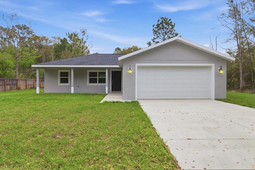 Charming Starter or Downsizer Home in Derosa Village** Discover this beautifully built 2025 home featuring 3 bedrooms, 2 bathrooms, and a 2-car garage. Nestled on a peaceful dead-end street, this property boasts LVP flooring, granite countertops, tiled shower walls and elegant fixtures. Enjoy peace of mind in a no-flood zone, with convenient access to Gulf boat ramps just 15 minutes away. Located 45 minutes from Ocala and an hour from Gainesville, this home is perfect for both first-time buyers and those looking to downsize. Don’t miss out!