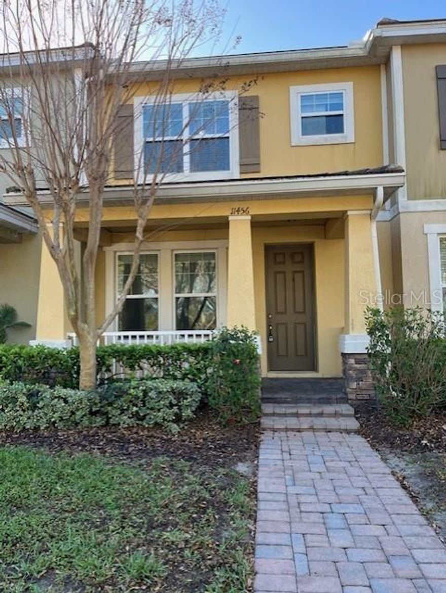 This Beautiful and spacious townhouse, 3 bedrooms, 2.5 bathrooms plus Office/Den room, 2 car garage, front porch with an amazing view to the pond, very spacious kitchen with big island, stainless steel appliances, walking closet for food pantry, open floor plan, private patio, all the bedrooms are on second floor and laundry room too. Located in the desirable community of Lake Burden, the Community features a clubhouse with a pool, tennis courts, playground, fishing dock, walking trails with exercise stations and walking area around the pond. Conveniently located, walking distance from supermarket, restaurants, and shop, close to Disney, I4, and 429 to Turnpike.