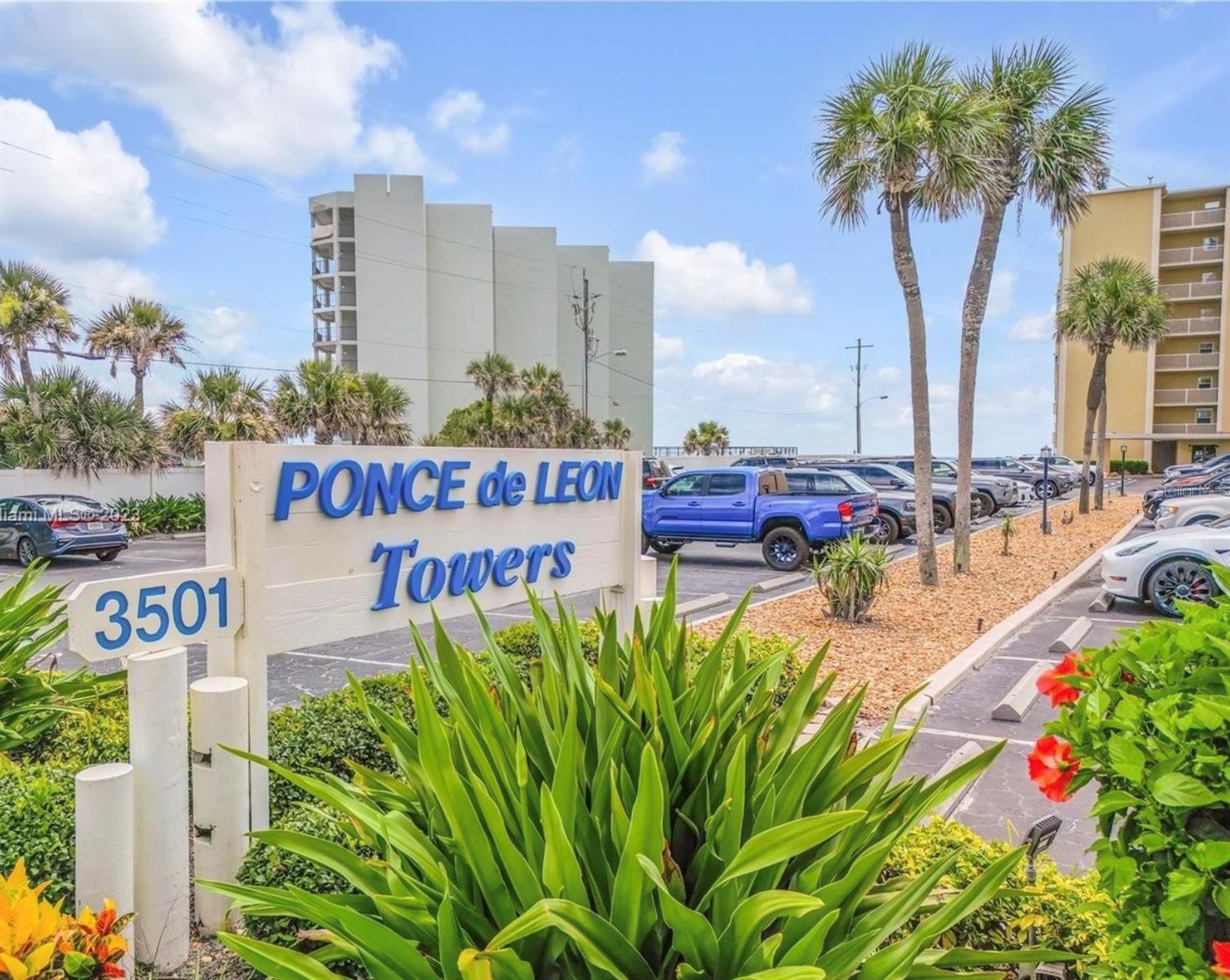 Now available for December 2025, January, February and March 2026!! Short term rental available by the month! This Beautifully renovated New Smyrna Beach condo at Ponce De Leon Towers, Unit 201 is available for the Months of January and February 2025 as a monthly rental. Second floor end unit with direct views off the balcony and windows along north side of the unit as well as the master bedroom! Master bathroom with shower, 2nd bath has a bathtub with shower. Plenty of cabinets and closet pantry storage. Stainless steel appliances, granite counters, luxury vinyl floors, ceiling fans, comfortable electric reclining leather couches. 2nd bedroom has a queen bed, then a twin over full bunk bed. Master bedroom has a king size bed that is adjustable (if you can remember craftmatic adjustable beds) for head or foot elevation if needed. The condo stairwell is located just outside of the condo front door and provides easy access when you don't want the elevator. Beautiful pool area with chairs, side tables and tables with umbrellas. Recreation room just off the pool area with a bathrooms, pool table, books, games and a mini kitchen. Shuffleboard courts and grill availble also! Such a perfect place to watch rocket launches or just the waves of the ocean as they roll in/out!