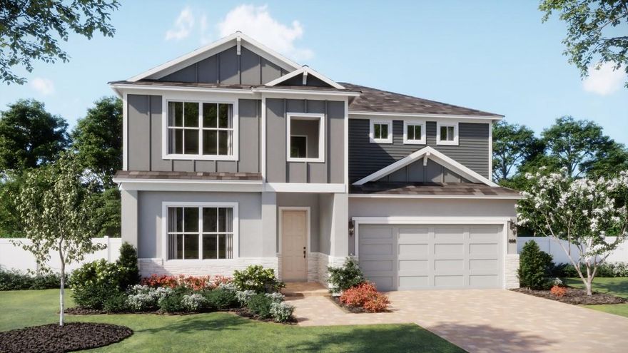 Under Construction. Discover the stunning Alexandria plan—our only two-story design featuring a luxurious first-floor Primary Suite and a 1st floor Guest Bedroom with adjacent full bath—perfect for hosting guests or multi-gen living! This open-concept home offers a total of 5 spacious bedrooms and 3 full baths, highlighted by a dramatic two-story foyer and Great Room. Beautiful tile flooring flows throughout the 1st floor main living areas, leading to an upgraded gourmet kitchen with 42" cabinets,, quartz countertops, corner pantry, large center island, and stainless steel appliances including a built-in oven and cooktop. The first-floor Primary Bedroom is a private retreat with an en-suite bath showcasing a walk-in closet, dual sinks in adult-height vanity with quartz counters, and a walk-in shower with wall tile surround. Upstairs, enjoy even more space to relax and entertain with both a Media Room and Game Room. Completing the exterior of the home is attractive landscaping, stone accents on front exterior, and a brick paver driveway and lead walk for beautiful curb appeal. This fantastic home is located on a spacious 85'x177' homesite in the quaint community of Bargrove Estates located just a few minutes from historic downtown Mount Dora. Shopping, restaurants and movie theater are all within easy access so you can enjoy the charm of living in a small community without forfeiting convenience.