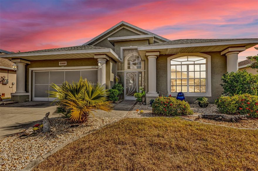 WOW - you're going to love the ZEN patio in this AWESOME ASHTON floor plan in the gated golf course/active resort of highly desirable Kings Gate, a 55+ community that is NOT in a flood zone and DOES NOT need flood insurance.  This FULLY FURNISHED home (with a few exceptions) features a 2021 roof, 2017 AC and a sensational paver patio that will become your sanctuary for your morning coffee - favorite after dinner drink and/or entertaining friends/family.  As you approach the house you will notice a screened in entry way - step inside and your eyes will go skyward to the 12 foot high ceilings before noticing the large living room and then looking beyond at the very spacious lanai and that private preserve view.  This house has been extremely well cared for and the living room interacts seamlessly with the dining room, kitchen and lanai.  Lots of options for entertaining and/or relaxation.  The study/den has French doors allowing the room to be used as a 3rd bedroom, TV room, hobby room - whatever fits your lifestyle.  The guest bedroom is in the front right of the house with the master bedroom in the back right providing plenty of privacy for both you and your guests. And if you haven't been to Kings Gate before - you're going to love the options for activity (Olympic size heated swimming pool and spa, tennis courts, pickle ball, lawn bowling, shuffle board, bocce, horseshoes, gym, billiards, library, euchre, bingo, bridge, Texas hold em, poker, mahjong and more).  The onsite AND NEWLY REMODELED Lions Den restaurant and bar is super convenient and also offers Tuesday night Karaoke and monthly trivia contests. Many residents love the fact that they are just a golf cart ride away from the shopping plaza that provides you access to grocery store (ALDI), drug store, bank, restaurants and shopping.  Want to explore outside of Kings Gate – you are minutes away from the restaurants and shops of downtown Punta Gorda and Fisherman's village. And if you want to explore more of Florida's fun spots you’re near I75 to quickly head north or south. An AWESOME home with a ZEN like patio in a PREMIER gated community needs to be experienced.  Call today for a private showing and a golf cart tour of the community/amenities.