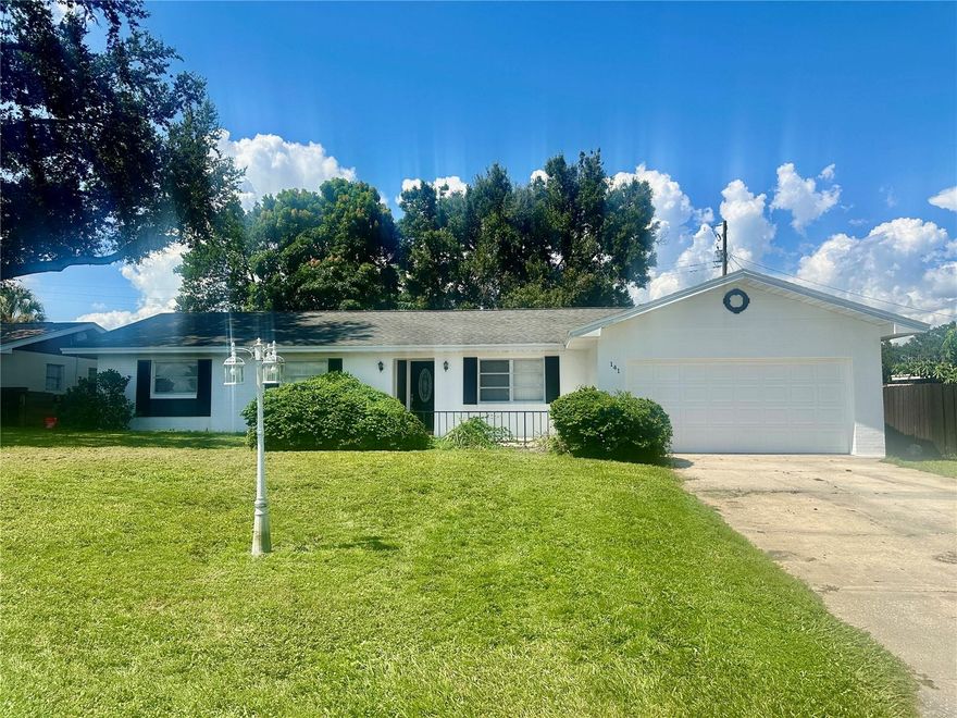 Great 3 BR/2BA Home in Garden Grove area of SE Winter Haven. Ceramic tile throughout with NEW carpet in bedrooms. NEW paint inside and out. Eating space in kitchen with sliding door to screened Lanai. Lawn Maintenance and garbage are included.