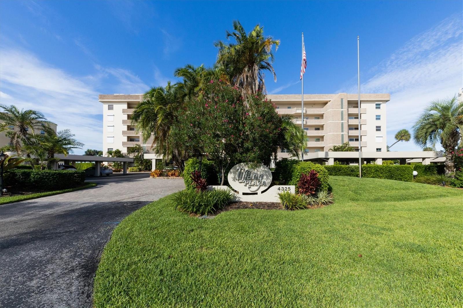 Longboat Key Gulf Front Vacation Rental! Gorgeous views from every window, 2 beds, 2 baths, fourth floor end unit in the wonderful boutique-style community of Tiffany Plaza. Look no further for your perfect vacation retreat, located directly on the Gulf of Mexico, this lovely condo has all you need. The updated kitchen has a center Island with breakfast bar, farm-style sink, and stainless steel appliances. The dining area can accomodate six, there is a wet bar with beverage chiller for convenience. The living room offers comfortable seating, a flat screen TV and amazing water views! The primary bedroom has a king bed, amazing views, a flat screen TV, and a walk-in closet. The primary bath offers dual sinks and a walk-in shower. The guest bedroom has a Queen bed and Flat screen TV. You will love this wonderful location, with shopping and dining close by, and Historic St. Armands Circle is just a short drive away. Welcome to Paradise! (All rates are plus taxes and fees, available Janaury through April 2026