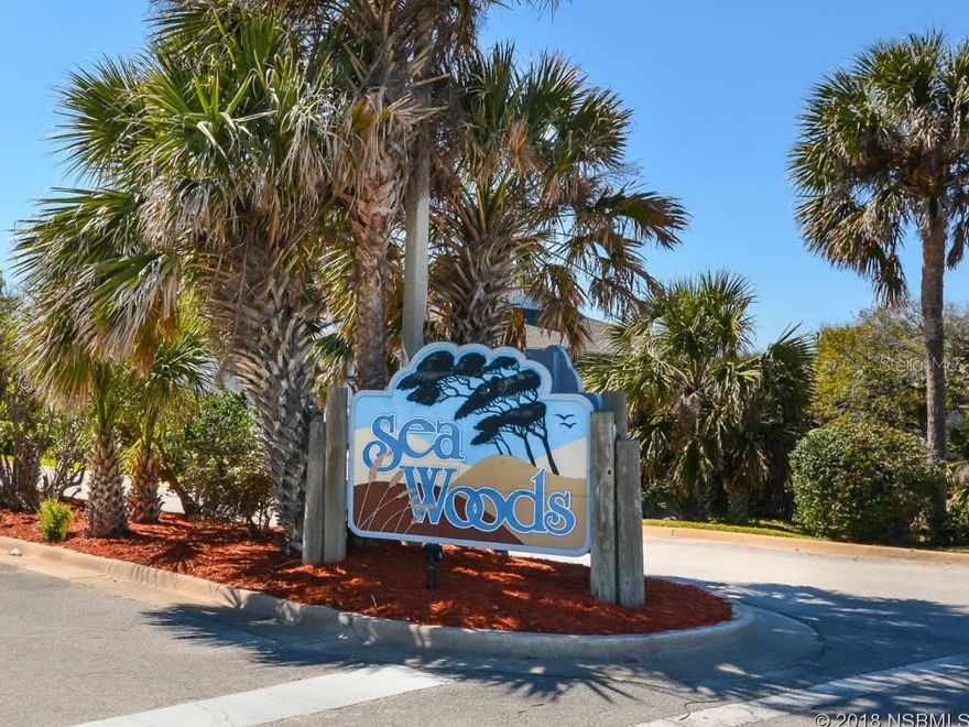 Delightful tastefully decorated 2 bed/2 bath renovated Villa located in the popular beachside community of Sea Woods. Nestled in 52 acres of naturally wooded Old Florida Scrub Oaks and lush foliage with 3 swimming pools, 4 tennis courts, pickle ball courts, shuffleboard, fitness center, sauna, clubhouse and beautiful bike/walking paths in the naturally wooded landscape. Close to 3 beach accesses, shopping and restaurantsâ¦pet friendly and great rental opportunity. Here is your chance of âliving the dreamâ! ;Water: City