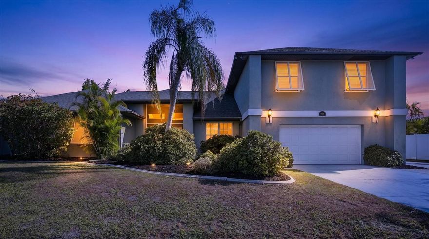 One or more photo(s) has been virtually staged. CUSTOM POOL HOME | 3,500+ SQ FT | X FLOOD ZONE | NO HOA | ROOM FOR RV, BOAT & TOYS! Space, style, and endless possibilities—this custom-built 4-bedroom, 4-bath pool home on an oversized corner lot delivers over 3,500 sq. ft. under air, offering the perfect blend of comfort, entertaining, and flexibility for today’s lifestyle.  Step inside and be welcomed by soaring ceilings, expansive living spaces, and an open floor plan designed for gathering. The spacious living room and formal dining area create an inviting atmosphere, while the heart of the home features a beautifully appointed kitchen with solid wood cabinetry, granite countertops, stainless steel appliances, a 36” gas stove, breakfast bar, and abundant prep/storage space. The kitchen seamlessly flows into the breakfast area and oversized family room, complete with a gas-burning fireplace—perfect for cozy evenings or entertaining guests.  Retreat to the private primary suite, featuring two walk-in closets and an en-suite bathroom with dual vanities and a large walk-in shower. A separate bonus space offers incredible flexibility as a den, office, nursery, gym, or potential 5th bedroom. The thoughtful split floor plan provides privacy with two guest bedrooms and a full bath on the first floor, while upstairs offers an additional oversized room with half bath—ideal for guests or multigenerational living.  French doors open to your ultimate outdoor Florida oasis—a huge screened-in pool enclosure with an expansive pool deck, offering multiple spaces to relax, entertain, dine outdoors, or simply enjoy year-round sunshine. The covered lanai provides shade during the day and the perfect setting for evening gatherings.  Need room for all the toys? This property has it! In addition to the attached 2.5-car garage, there’s ample driveway space for an RV, boat, jet skis, or extra vehicles.  Added peace of mind comes with this home being located in an X Flood Zone, meaning most lenders do not require flood insurance, plus NO HOA fees—giving you freedom, flexibility, and fewer expenses.  Conveniently located near shopping, restaurants, hospitals, and just minutes to I-75, this exceptional home offers the space you’ve been searching for and the Florida lifestyle you deserve.  Rarely do homes provide this much space, parking, privacy, and entertaining potential—schedule your private showing today and make your Florida dream a reality!