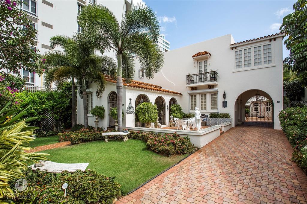 A Spanish Revival gem located on the most privileged quiet and residential street in the heart of Condado. This two-level stunning residence with guest house is set among spectacular Italian designed gardens, verdant lawns, tropical flowers, a stunning mango tree, creating a wonderful venue for outdoor entertainment and uniquely blending nature and luxury. The Main house offers approximately 3,002 sqft of interior space with a spacious floor plan that includes 4 bedrooms, 3 full bathrooms, and 1 powder room. The accommodating guest house provides an additional bedroom, sitting room, bathroom, and powder room within a 357 sqft interior space. The property also includes exterior parking for 3 cars. Designed and built to the highest specifications by its original owners, every aspect of the house is infused with an artistic vision. The magnificent book-matched Carrara marble bath is an example of the taste and style of this impeccable gem; radiant marble floors, crowned by painted ceilings show careful attention to details. This magnificent property is an inspiring haven that engages the senses. The home is fully self-sufficient with backup power generator.
Â
Superb location close to top restaurants, hospitals, entertainment options, shopping venues and some of the best schools. Short drive to the airport, Isla Verde, Old San Juan and Miramar Art District.