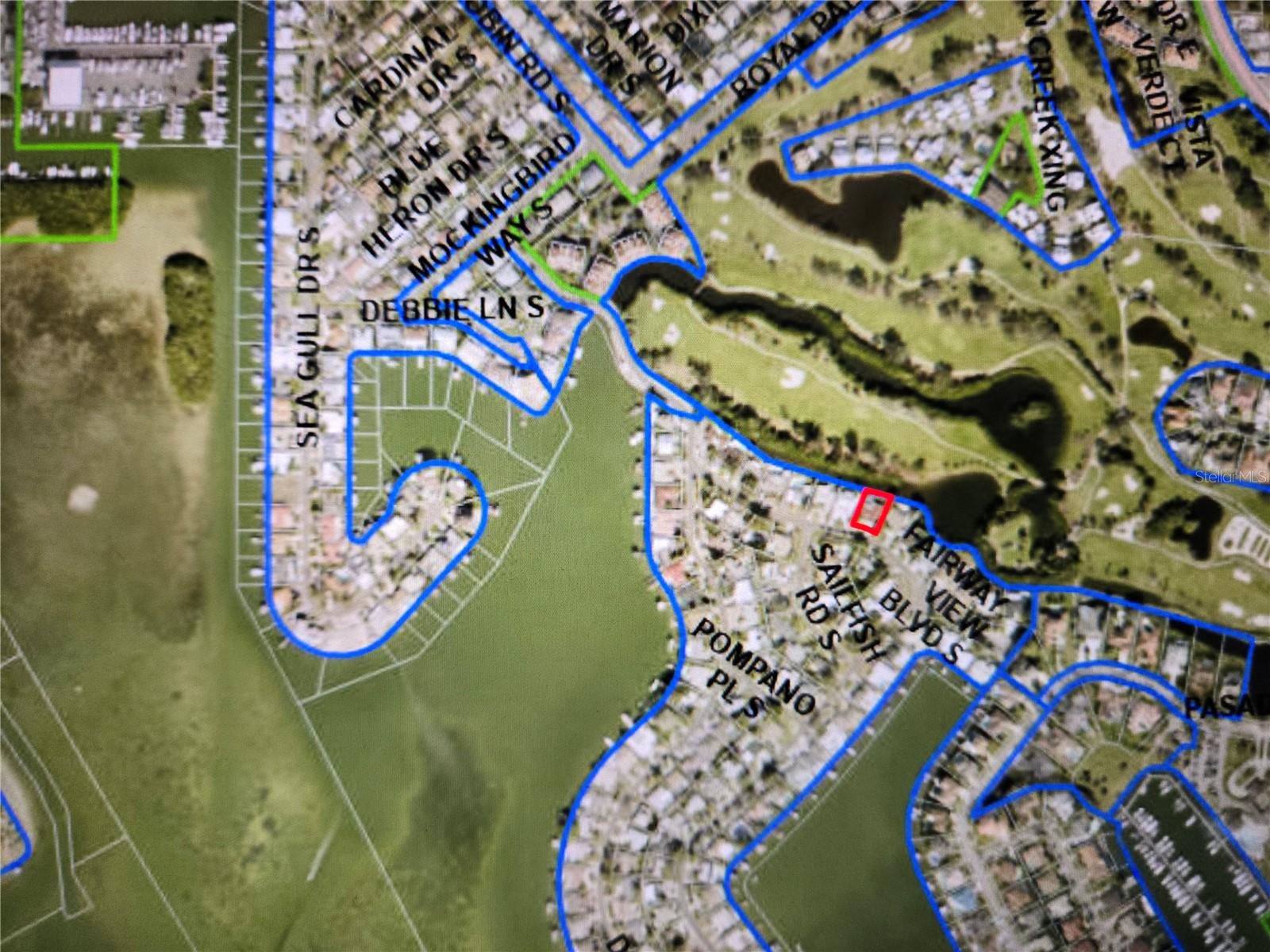 CANAL FRONT lot overlooking the 3RD HOLE AND FAIRWAY OF THE PASADENA COUNTRY CLUB GOLF COURSE with no HOA fees! This lot comes with a POOL already in place! Tear down the existing structure and design your dream home!! Cash buyers only. No assignable contracts.