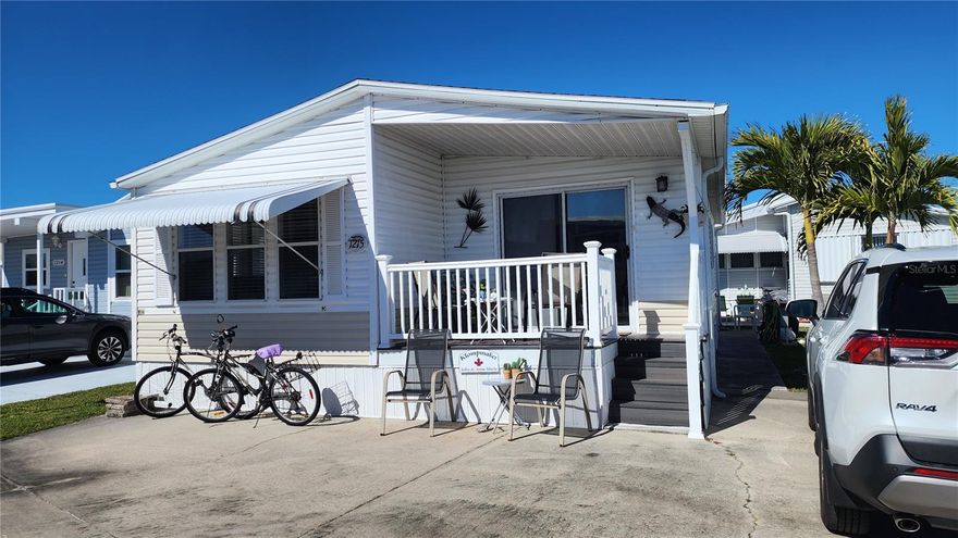 MOVE-IN READY, OPEN CONCEPT MOBILE HOME IN ACTIVE 55+ COMMUNITY!  Two bedroom, 1 1/2 half bathroom. Gracious living in this well-kept home. Features include: Front porch with composite decking, updated kitchen with stainless steel appliances, spacious dining area, and bedrooms with separation from each other. The second bedroom has an en suite half bath with laundry. Sold turnkey, this is a must-see! SUGAR CREEK COUNTRY CLUB CO-OP HAS LOW HOA FEES of just $600 quarterly which includes water, trash, sewer, basic cable, internet, and grass mowing. There is an active social calendar with fun activities and outings during the winter months. Enjoy this community's proximity to the Braden River and River Links Golf Course. Sorry this is not a dog lot.