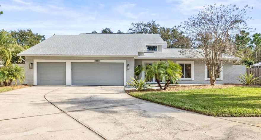 One or more photo(s) has been virtually staged. Tucked away on a quiet cul-de-sac in the desirable Braemoore community of Dunedin, this beautifully updated 4-bedroom, 2.5-bath heated salt water pool home is the one you’ve been waiting for. From the moment you arrive, you’ll notice the pride of ownership and spacious two-story design that offers both comfort and functionality.

Inside, you’re welcomed by a large living room with soaring ceilings, creating a bright and airy first impression. The formal dining area is perfect for hosting gatherings, while the expansive family room features a cozy fireplace and overlooks the screened-in lanai and pool through oversized double sliders—perfect for seamless indoor-outdoor Florida living.

The heart of the home is the stunning kitchen with quartz countertops, white shaker cabinetry, stainless steel appliances, a breakfast bar, and a stylish built-in bar area complete with mini fridge and custom cabinetry—ideal for entertaining.

The first-floor primary suite offers a private retreat, and an additional bedroom on the main level makes an ideal home office, nursery, or guest room. Upstairs, you’ll find a versatile loft area, generously sized secondary bedrooms, and a large storage closet.

Recent upgrades include a new roof installed in 2022, hurricane impact garage doors and skylights installed in 2024, and additional hurricane impact sliders and select windows added in 2025—providing added storm protection and peace of mind. The home has also been refreshed with fresh interior paint, newer flooring, and modern light fixtures throughout.

Step outside to your private backyard oasis featuring a breathtaking screened-in pool lanai and a spacious backyard—perfect for relaxing or entertaining year-round.

An oversized three-car garage completes this exceptional home.

Located in Dunedin’s sought-after golf cart zone, this home offers easy access by golf cart or bike to the Dunedin Golf Club, community recreation center and pool, local parks, top-rated schools, and vibrant Downtown Dunedin—making everyday living both convenient and fun. Homes like this rarely become available—also not in a flood zone! Schedule your private showing today!