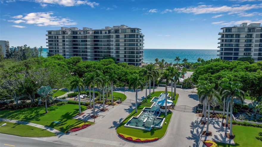 An exquisite Gulf-front residence awaits in Longboat Key, named one of Forbes Travel Guide's Top 12 Destinations for 2025. With over 1,300 miles of scenic coastline, Florida is an income tax-free state that offers year-round outdoor activities, mild winters and abundant sunshine. Just minutes from Sarasota’s vibrant cultural arts scene, enjoy world-class theatre, ballet, opera, fine dining and upscale shopping. This stunning 2,800 square foot retreat pairs gulf-to-bay views with sophisticated coastal living in the prestigious community of L’Ambiance at Longboat Key Club. This spacious residence features a split-bedroom floor plan, including two bedrooms, 3.5 baths and a versatile den easily convertible to a third bedroom. Dual terraces totaling an additional 620 square feet of outdoor living space are positioned for end-to-end views of the magnificent Gulf sunsets and the sparkling vistas of Sarasota Bay. Floor-to-ceiling windows and lofty ceilings enhance the airy feel of luxury living. The home's refined details include a private elevator vestibule, elegant double-door entry and a wet bar in the great room. Premium bamboo and marble flooring flow throughout the residence. The well-designed kitchen inspires the home cook with European cabinetry, a spacious center island and unobstructed water views. An expansive, private primary bedroom suite anchors the west end of the home and features direct terrace access with Gulf views, copious closet space, dual marble baths, a jetted tub and a spacious shower retreat. This residence also includes a reserved parking space, climate-appropriate wine locker, and secure storage unit. Near pristine white sand, private beaches, the community's 20-plus manicured acres are attended by 24-hour guard-gated security and a dedicated concierge. L'Ambiance's resort-style amenities accommodate virtually every whim with an Olympic-sized heated pool with lap lanes, whirlpool spa, Har-Tru tennis courts, fitness and aerobics centers, and sophisticated social spaces with billiards and card rooms. The community features an expansive clubhouse area with bar and kitchen, and two one-bedroom suites for guests. Residents also have access to an air-conditioned room for bicycle safekeeping as well as accommodations for pool and beach accessories. As a resident, you'll be eligible to join the prestigious Longboat Key Club to enjoy its championship golf courses, tennis facilities and fine dining. Minutes away, you'll discover St. Armands Circle's boutique shopping and elevated dining, and Sarasota's renowned cultural scene including the West Coast Symphony, and the Ringling Museum of Art. Experience the pinnacle of Florida's sophisticated coastal lifestyle in this rare offering.