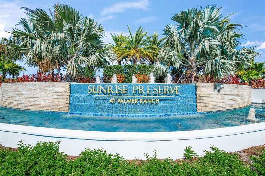 LIVE IN A RESORT COMMUNITY FOR UNDER $3,000 in this partial furnished ANNUAL Rental. This versatile 2 bedroom + Den+ 2 car garage, built in 2020 is located in the sought-after, amenities rich community of Sunrise Preserve at Palmer Ranch. This home features a Cooks Kitchen is the main focal point to the home with a large pantry, gas stove, lots of cabinets, large eating bar/island, and leads to the large gathering room and dining room. The Main bedroom is spacious with a large walk-in closet and dual sinks. The guest bedroom is of good size with a beautiful adjacent bathroom. There is nice lanai perfect for sunsets and enjoying the Florida sunshine. Sunrise Preserve is a gated community featuring a clubhouse with activities, fully equipped fitness center, tennis courts, bocce courts, pickleball courts, fire pits, and a resort style heated pool & spa. Conveniently located just down Honore from Clark Road ~ easy commute to restaurants, beaches, and I-75