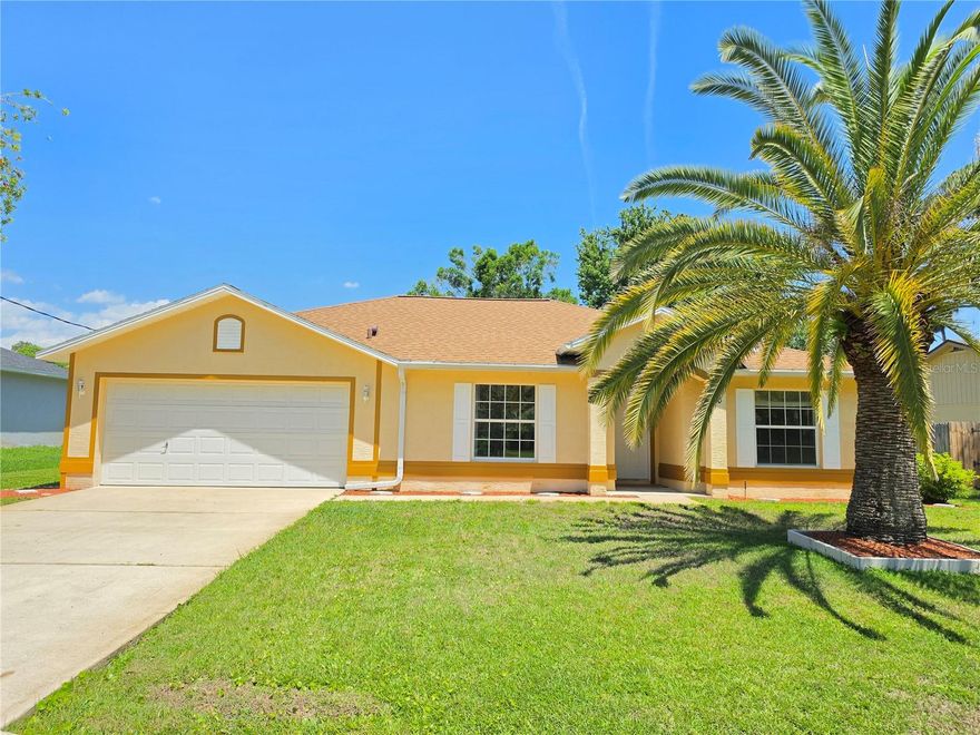 Beautiful 3-bedroom, 2-bath home with 1,614 sq ft of comfortable living space and a spacious 2-car garage. The main living areas feature elegant engineered bamboo flooring, while the bedrooms offer a combination of laminate flooring and carpet for comfort and style. Tile flooring in wet areas adds durability and easy maintenance.

Major updates include a roof replaced in 2019, along with a newer A/C system and heater installed in 2022, providing peace of mind for years to come. The home also includes a dishwasher, range, refrigerator, washer, and dryer, making this property truly move-in ready.

Enjoy a functional layout, inviting living spaces, and a well-maintained interior perfect for everyday living and entertaining. Photos with furniture have been virtually staged.