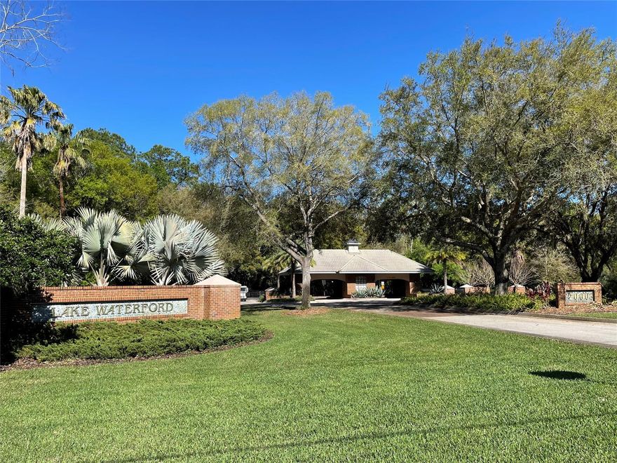 Build your dream home in the most coveted gated community in New Smyrna Beach, Lake Waterford Estates.  This is the last remaining lakefront lot in the community, with 2+ acres of giant oak trees and lake views.  This premium corner lot looks directly across to a conservation area.  Enoy watersports on the 75 acre ski lake, walks through the oak canopy streets and the Florida wildlife within this community. All of this and still just 10 minutes from the Beach and all that New Smyrna has to offer. Community amenities include a tennis court, lakefront Clubhouse with dock, private boat ramp and slalom course.  Build when and what you want - live amongst beautiful custom built homes. Property conveys with a current survey, soil test and tree survey - so just dream up your home plans and start building.; Cleared: No ;Water: Available at Site