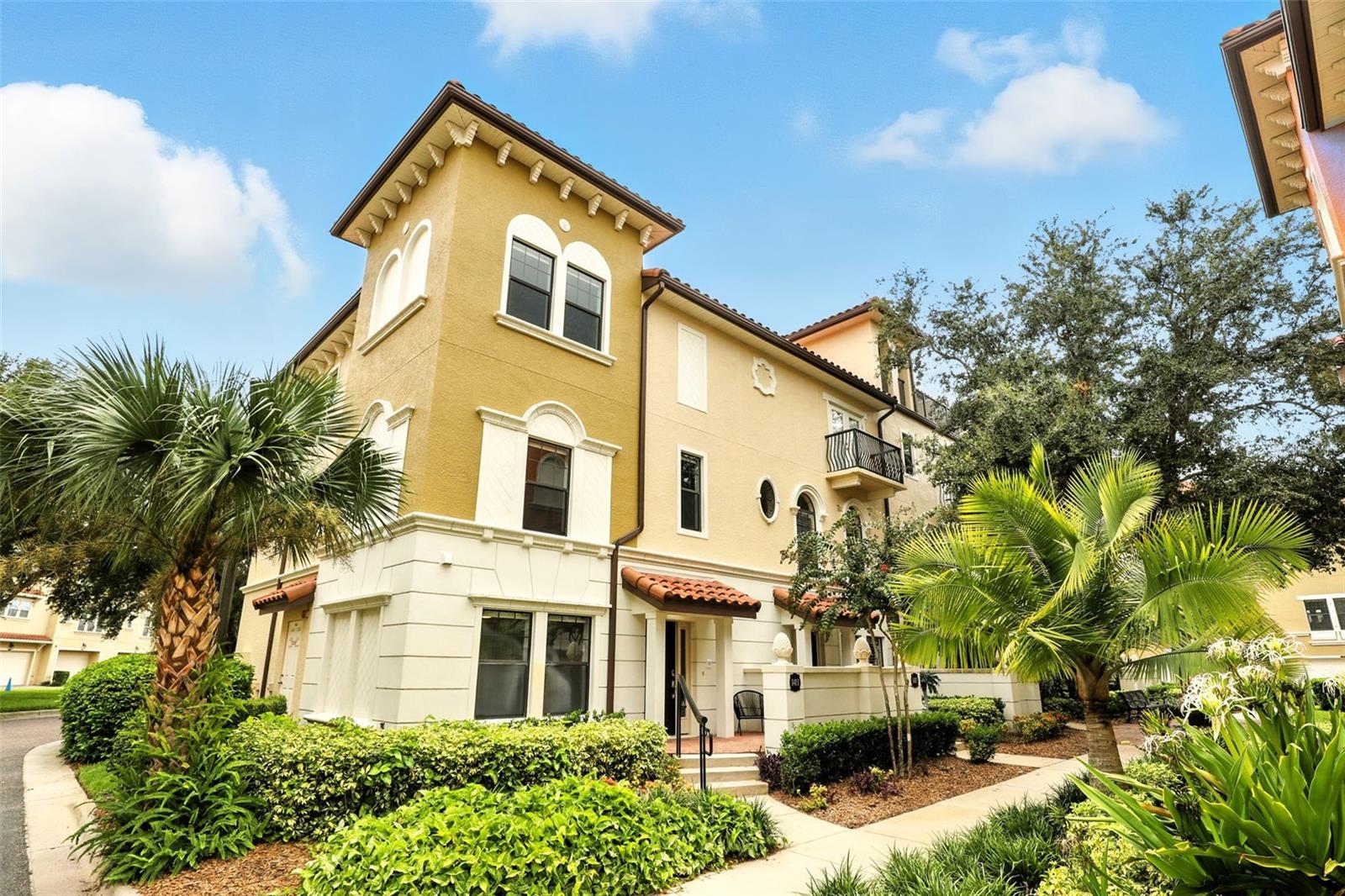 One or more photo(s) has been virtually staged. Imagine coming home to your own PRIVATE ELEVATOR, peaceful FOUNTAIN VIEWS, and a lifestyle that feels like a RESORT every day.
This 3 bedroom, 3.5 bath Napoli model CORNER LUXURY townhome in Lake Mary’s guard-gated Fountain Parke offers 2,132 square feet of elegant living with thoughtful upgrades throughout. ALL 3 BEDROOMS HAVE THEIR OWN PRIVATE EN-SUITE BATHROOM, providing comfort and privacy for family and guests alike. Designed with a PRIVATE ELEVATOR that makes three-level living effortless, this home also includes a spacious TWO-CAR GARAGE for added convenience and storage. Stylish grey wood-look tile flows seamlessly throughout the home combining the elegance of hardwood with the durability and easy maintenance of tile.
From the moment you enter, you’ll notice the continuity of WOOD-LOOK TILE FLOORING IN EVERY ROOM, CROWN MOLDING, RECESSED LIGHTING, and timeless design details. The FIRST FLOOR OFFERS A BEDROOM WITH A PRIVATE BATHROOM and WALK-IN SHOWER, ideal for guests, in-laws, home office, or a creative studio.
On the second floor, the kitchen impresses with QUARTZ countertops, stainless appliances, PANTRY STORAGE, and a BREAKFAST BAR. The adjoining living and dining areas are bright and welcoming, offering VIEWS OF THE POND AND FOUNTAIN. A utility room with washer, dryer, and storage provides everyday convenience. A stylish half bath serves this floor, making it perfect for guests.
The third floor features a spacious primary suite with 2 WALK-IN CLOSETS with CUSTOM SHELVING, EN-SUITE BATHROOM with DUAL SINKS, A SOAKING TUB, SEPARATE SHOWER WITH A BUILT IN SEAT, and a MAKE-UP VANITY. The VANITY CABINETS HAVE SLIDE-OUT SHELVING for easy storing and convenience. An additional bedroom with ensuite bath is found on this floor, ensuring everyone enjoys their own retreat.
Additional highlights include ample closet space with built-ins and storage under the stairs.
EXCEPTIONAL LOCATION:
THIS HOME IS UNIQUELY POSITIONED BESIDE THE COMMUNITY DOG PARK AND OFFERS PEACEFUL FOUNTAIN VIEWS FROM BOTH THE LIVING ROOM AND PRIMARY SUITE, CREATING A SETTING FEW HOMES IN FOUNTAIN PARKE CAN MATCH.
COMMUNITY LIFESTYLE:
Fountain Parke residents enjoy RESORT-STYLE amenities including a RESORT STYLE WALK-IN POOL, CLUBHOUSE, FITNESS CENTER, TENNIS COURTS, PUTTING GREEN, PLAYGROUND, and DOG PARK.
CONVENIENT LIVING:
Ideally situated in Lake Mary with quick access to I-4, SR 417, and Sun Rail, this home is also just minutes from shops and dining. Downtown Orlando is approximately 25 minutes away. Florida’s beaches and attractions including Daytona, New Smyrna, Disney, and Universal are all within easy reach.
Homes like 3413 Messina Drive are a rare opportunity. With en-suite bathrooms in all of the bedrooms, a private elevator, and a two-car garage in one of Fountain Parke’s PREMIER LOCATIONS, this townhome delivers unmatched comfort and convenience. Don’t just imagine the lifestyle, come experience it for yourself.