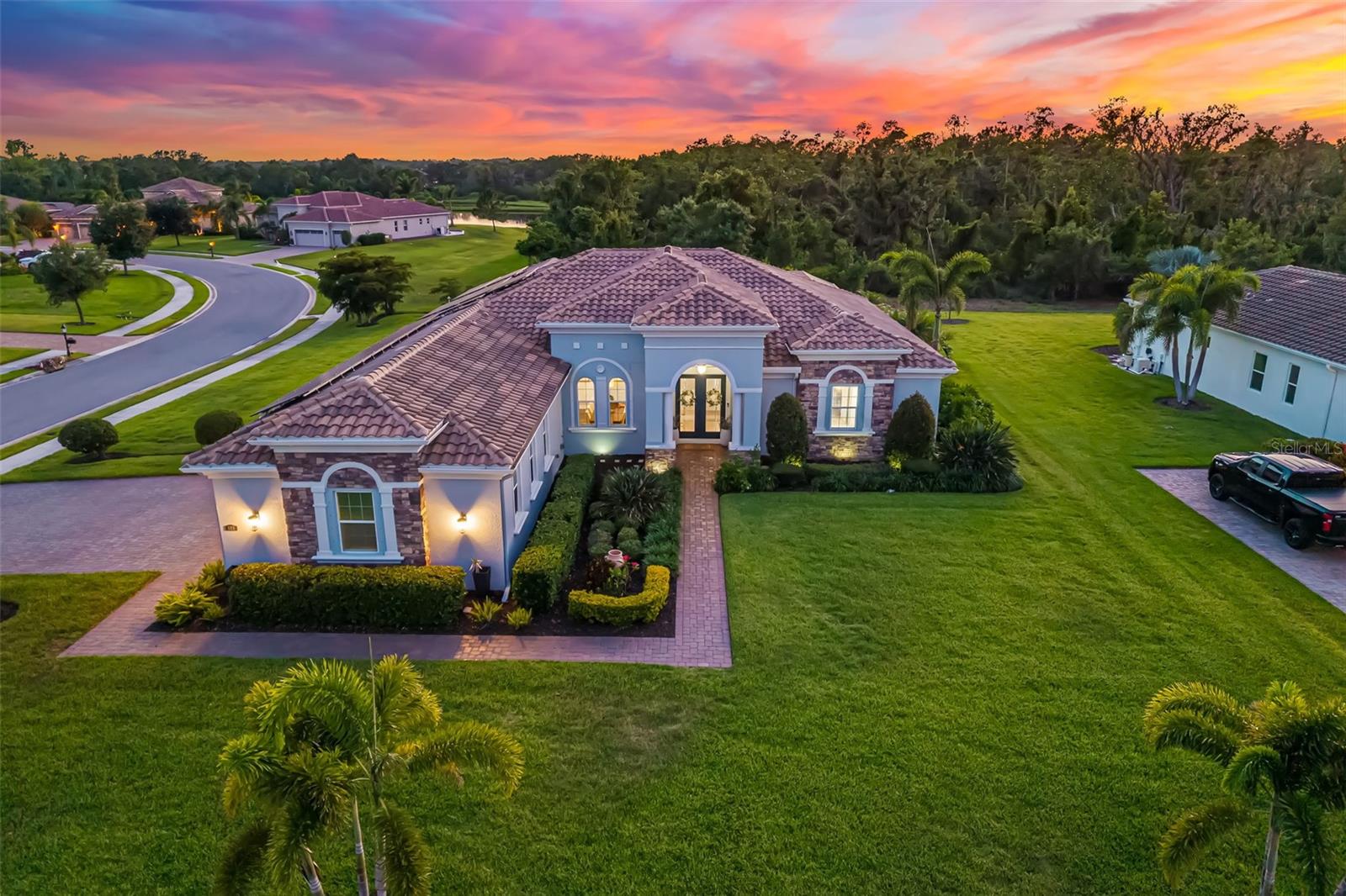 Welcome to this stunning Lory Model by Emerald D.R. Horton in the highly desirable Rye Wilderness Estates—where luxury, privacy, and thoughtful upgrades come together on a .57-acre corner lot with serene preserve views. This expansive 3-bedroom, 3-bath home offers over 3,100 sq ft of living space, a split floor plan, and a beautifully remodeled kitchen featuring dual refrigerators, new dishwasher, and microwave.
A spacious den/office provides the perfect work-from-home space or could easily be converted into a 4th bedroom to suit your needs.
Enjoy true Florida living with a private pool and spa, brand-new screen enclosure, and a saltwater system with new heater and pump. The home is solar-powered with Tesla Powerwalls and a Tesla charger, offering energy efficiency and peace of mind.
Interior upgrades include new flooring, custom built-ins in the living and dining rooms, remote-controlled zoned AC, tankless water heater, and a central vacuum system. Exterior features include permanent LED lighting, professional landscaping, sealed paver driveway, tile roof under warranty, and upgraded light fixtures and fans throughout.
The spacious owner’s suite features a luxurious bathroom and ample privacy. Just minutes from Lakewood Ranch, this home offers refined living with all the space and upgrades you’ve been searching for.