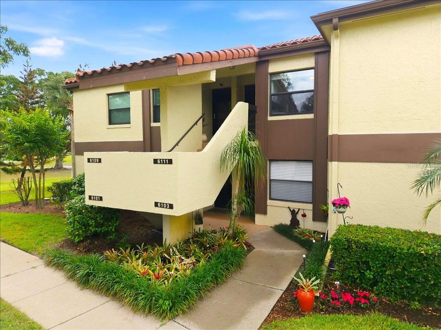 Welcome to elevated Florida living inside the guard gates of Ventura Country Club, where resort-style amenities, lush fairways, and everyday comfort come together effortlessly. Perfectly positioned with sweeping views from your balcony of the 2nd green and 1st tee box, this beautifully updated 2-bedroom, 2-bath condo captures your attention the moment you walk in. Natural light fills the open-concept layout, highlighting sleek porcelain tile flooring and modern finishes that create a fresh, contemporary feel. The living area flows seamlessly, offering the perfect setting to relax, host, and truly enjoy your space. The kitchen is both stylish and functional, featuring newer appliances, ample cabinetry, and a breakfast bar ideal for casual meals or morning coffee. Retreat to the spacious primary suite, where stunning golf course and clubhouse views set the tone for peaceful mornings and relaxing evenings. The remodeled primary bath has been thoughtfully designed with attention to detail, from improved plumbing layout to a luxurious electric towel warmer, delivering both comfort and sophistication. With over $26,000 in upgrades, this home is loaded with value, including an eco-smart tankless water heater, plantation shutters, electric balcony screen, electric shade for sliding door, fireplace heater, and a Yamaha receiver paired with an in-wall 7-speaker surround sound system, perfect for immersive entertainment. Additional highlights include an EV charger, updated appliances, enhanced balcony features, and a brand-new roof (2025) for peace of mind. Step outside your door and into a true lifestyle community. Ventura offers an unmatched amenity package, including an 18-hole championship golf course, a 10,000-square-foot clubhouse, fitness center, Olympic-size pool, tennis and pickleball courts, bocce ball, shuffleboard, scenic walking trails, and the popular 19th Hole restaurant. Whether you're unwinding by Lake Frederica or staying active, every day feels like a vacation. Conveniently located just minutes from Orlando International Airport and downtown Orlando, including the Dr. Phillips Center for the Performing Arts and Kia Center, you’re also close to world-class attractions, shopping, dining, and Florida’s beautiful beaches. Whether you're searching for a primary residence, seasonal escape, or a smart investment, this exceptional condo delivers on every level, location, lifestyle, and lasting value. Schedule your private showing today and be sure to view the 3D tour and full feature list—this is what Florida living is meant to be.