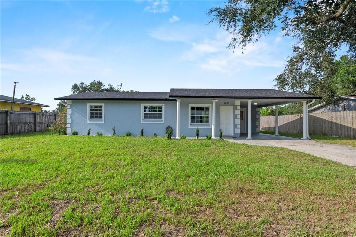 This fully remodeled 3BR/1BA home with no HOA and fantastic curb appeal is move-in ready and full of charm! Step inside to a bright, modern interior featuring a brand-new kitchen with shaker cabinets, stainless steel appliances, and elegant Bianco Calacata ceramic tile flooring. The entire home has been freshly painted inside and out, and includes a new roof (permitted), new Ply Gem windows, newer AC (2021), seamless gutters, and updated baseboards and trim.
The bathroom has been completely renovated with updated fixtures and finishes. Outside, enjoy a spacious backyard perfect for entertaining, complete with a metal-roofed storage shed, covered space for projects or parking, a dedicated laundry room, and even a custom-built dog house. Located minutes from Fort Fraser Trail, Circle B Bar Reserve, and major roadways for easy travel to Lakeland, Tampa, and Orlando. Move-in ready with all major updates done!