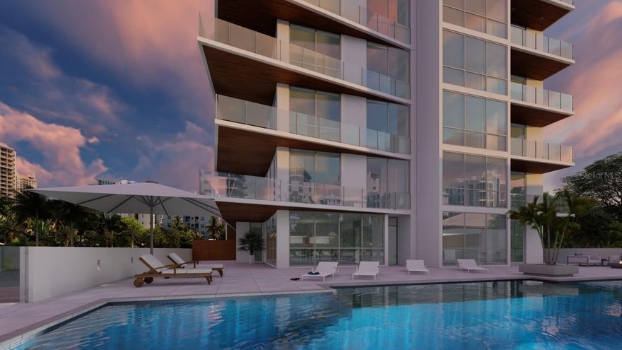 One or more photo(s) has been virtually staged. Under Construction. Enjoy this highly desirable location in Sarasota surrounded by iconic beaches and warm turquoise water. A professional and talented team led by a dedicated Europe-based Developer - WB Finance s.r.o., incorporates both price-awarding architects. Unrivaled views will greet you at every turn from your Evolution residence. With 20 luxury residences and 5 different floor plans, the living spaces flow together in an open, contemporary design. The units’ living space ranging from 2,050 sqft to 2,659. sqft and penthouses are going up to 3,527 sq. ft. The first-floor amenity deck is where you’ll be immersed into the relaxed atmosphere at the pool with the wrap-around sun patio, cabanas, fireplace, and bar. A fitness center with a yoga studio will comfort you to stay fit. Venture up a clubhouse with a pool table, sauna or meeting rooms to get productive work. A private concierge will always be happy to assist you and keep you busy with offering entertainment. A perfect complement is a quick-charging station for electric cars and an on-site car wash. Enjoy a grooming studio for your furry friend. But the most alluring element of these remarkably lavish residences is the rooftop sunbathing deck with a covered outdoor kitchen and barbecue. Call today the sales director for a personal introduction.