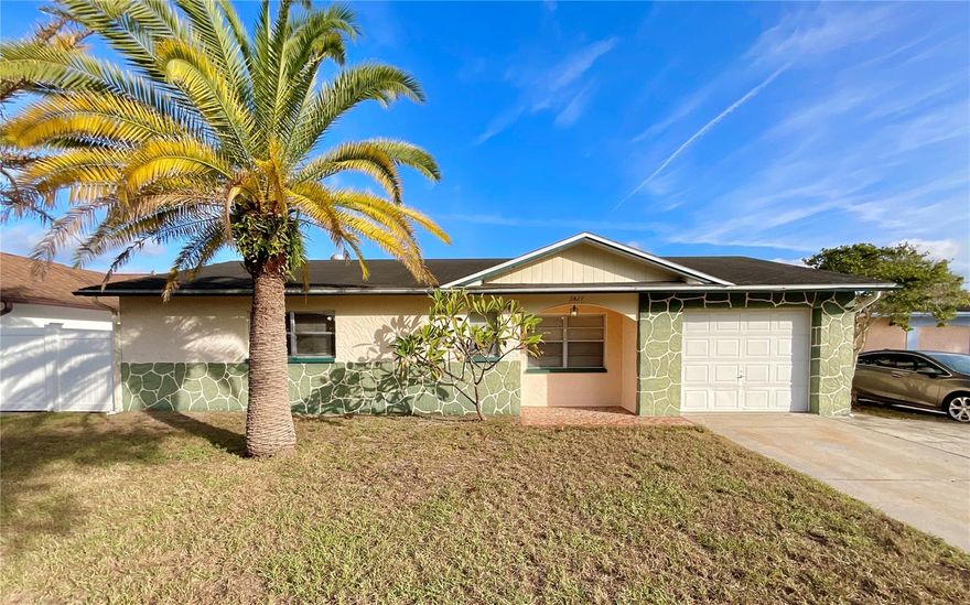 ATTRACTIVE WELL MAINTAINED STREET THIS CLEAN 2 BED / 2 FULL INSIDE BATHS AND ALL TILE FLOORING - READY TO RENT TODAY. CONVENIENT LOCATION OFF GRAND BLVD. WHITE VINYL FENCED YARD, SMALL FIRE PIT AND COVERED REAR PATIO. LARGE 1 CAR GARAGE AND DOUBLE WIDE DRIVEWAY , WELL FOR SPRINKLERS AND STORAGE SHELVES IN GARAGE. VACANT AND READY.