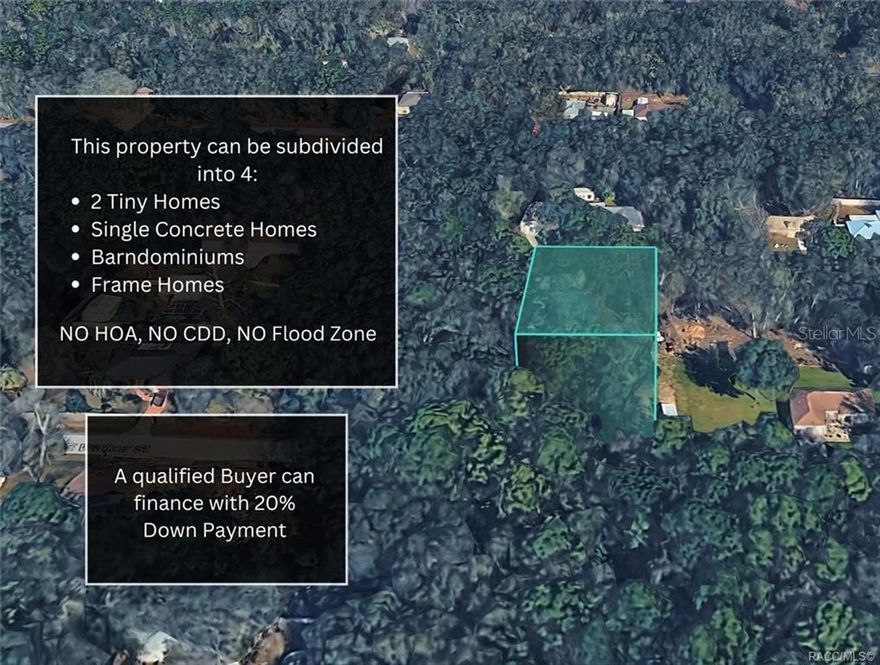 Multiple lots opportunity in Inverness, Florida! This nearly quarter-acre vacant lot offers plenty of space to Build your Dream Home or Tiny homes. You may Build a Barndominium, Frame home, Located in a well-developed and growing area of the Nature Coast, this property features paved road access, No HOA, No CDD, and is not located in a flood zone. A survey has already been completed, adding value and convenience for your future plans. Surrounded by new construction homes, this area continues to grow, making it a great opportunity for both homeowners and investors. Conveniently located near shopping, dining, hospitals, and everyday amenities, with easy access to major cities including Orlando, Tampa, Ocala, Brooksville, and Spring Hill. Qualified buyers may purchase with as little as 20% down payment. Don’t miss your chance to own land in this centrally located and rapidly developing area. Come take a look today!