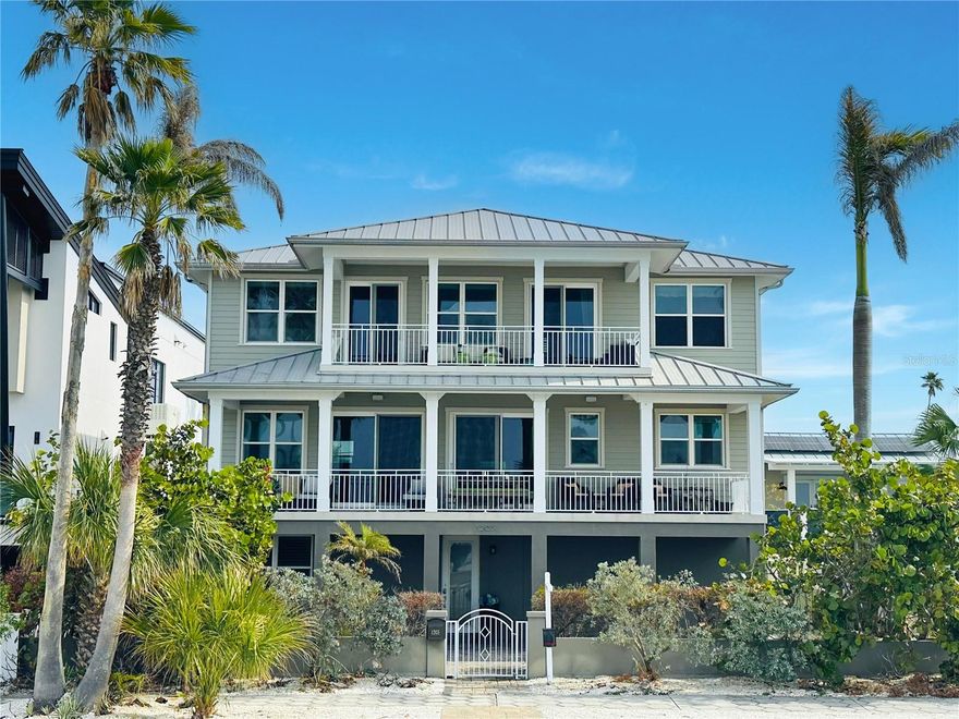 Under contract-accepting backup offers. Gulf-Front Luxury in Pass-A-Grille – Breathtaking 180° Water Views! Welcome to your dream beachfront retreat in the heart of Pass-A-Grille! This stunning furnished and turnkey three-story, 4-bedroom, 3-bath home offers unobstructed 180-degree views of the Gulf of Mexico and a rare blend of luxury, durability, and functionality. Built in 2013 with solid block construction, this home boasts concrete decks on all levels, hurricane-rated windows and doors, hurricane clips on the roof, and water-resistant sheetrock (up to 5 ft) on the first floor—all ensuring peace of mind and superior storm protection. The open-concept design is perfect for entertaining, with gulf-facing balconies providing front-row seats to breathtaking sunsets. The chef’s kitchen, fully equipped, seamlessly flows into the dining, sitting, and living room areas for an effortless coastal lifestyle. An elevator shaft is already in place from the ground level to the third floor, offering buyers the option to install their own private elevator. The ground-level bonus room offers endless possibilities—perfect for a home gym, yoga studio, office, or a stylish man/she cave. A garage door opens directly to a patio, making it ideal for a future poolside lounge. With a 3-car garage, 6 vehicle driveway, fenced in property, and upcoming new gutters (scheduled for late February/early March), this home is truly move-in ready. The oversized 6,686 sq ft lot has plenty of room for a buyer’s dream size pool, outdoor kitchen, grill station, and seating. The home is just two beach blocks north of Pass-a-grille’s historic downtown, which offers over a dozen open businesses from restaurants, shops, bars, and boutique hotels. Merry Pier located in downtown offers fishing and boat charters to Shell Island, Fort Desoto, and Egmont Key. Seven beach blocks north of the property enjoy a couple restaurants, bars, and Shaner’s meat and seafood market for easy local grocery pick up. Experience luxury coastal living in one of the most coveted locations on the Gulf Coast. Don’t miss your chance to own this exceptional beachfront haven! The home is currently tenant occupied and under contract until December 2025. Rent is $8600 a month and tenants pay all utilities. Do not disturb tenants. Sellers agent to accompany all showings.