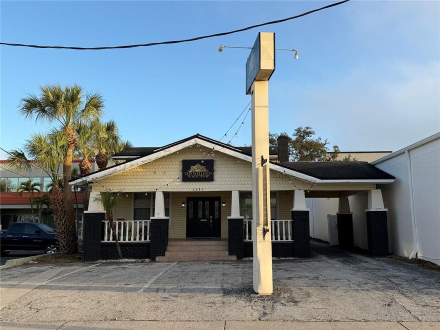 This 2,228 SF South Tampa office building is located on a 7,550 SF PD zoned lot. Currently operating as a med spa and, previous to that, as an attorney's office,  the existing layout and PD zoning allows for a variety of additional office and business professional uses. The building is a charming early century bungalow common to the immediate area. The site has both front and rear parking boasting 14 parking spots. The main entryway has a large covered porch which enters into a large open waiting and reception area. The main floor has four offices with one full restroom and 1/2 restroom, as well as a kitchenette / break area. The second floor has two large rooms, each with an en suite restroom with shower. 
This site presents an intriguing opportunity to own a freestanding building in the South Tampa market just a few blocks from the University of Tampa at an affordable price.
Future Land Use of Urban Mixed Use 60 (3.25 FAR)
Traffic count: 35,000 VPD

Located in Tampa just east of Dale Mabry Highway and north of the Selmon, offering easy access to surrounding areas.